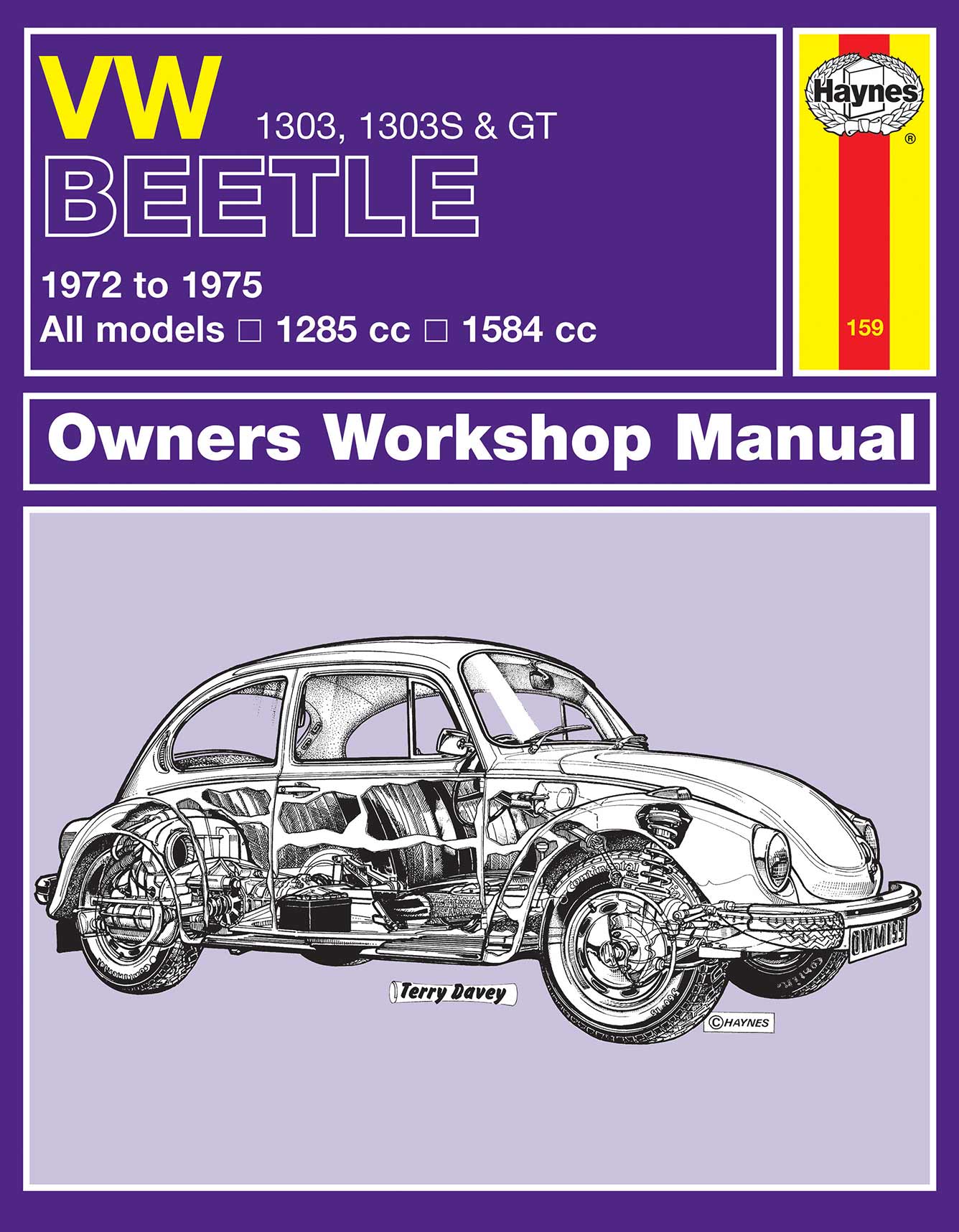 Volkswagen Beetle 1303, 1303S & GT (1972-1975) Haynes Repair Manual Printed Book Front Cover