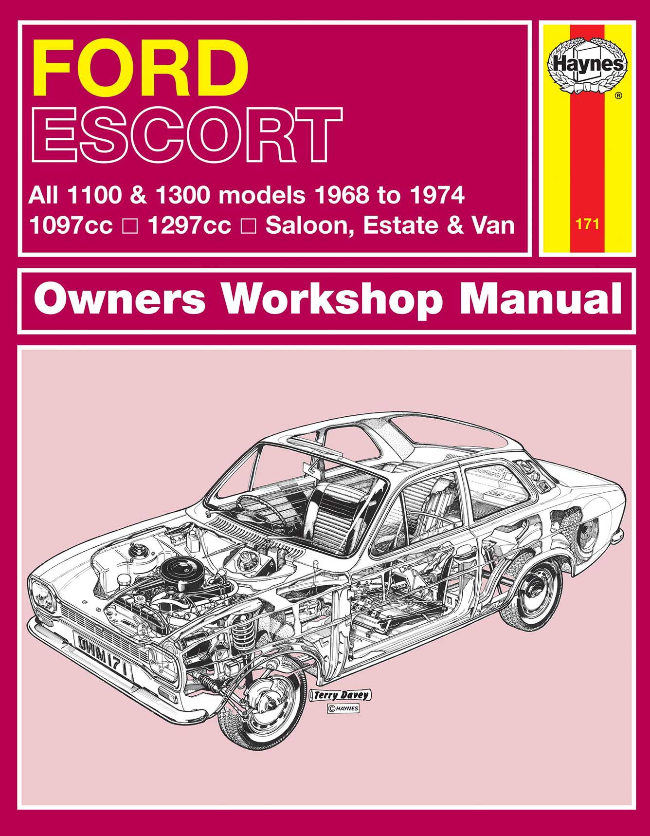 Ford Escort Mk I 1100 & 1300 (1968-1974) Haynes Repair Manual Printed Book Front Cover