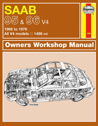Saab 95 & 96 Petrol (1966-1976) Haynes Repair Manual Printed Book Front Cover