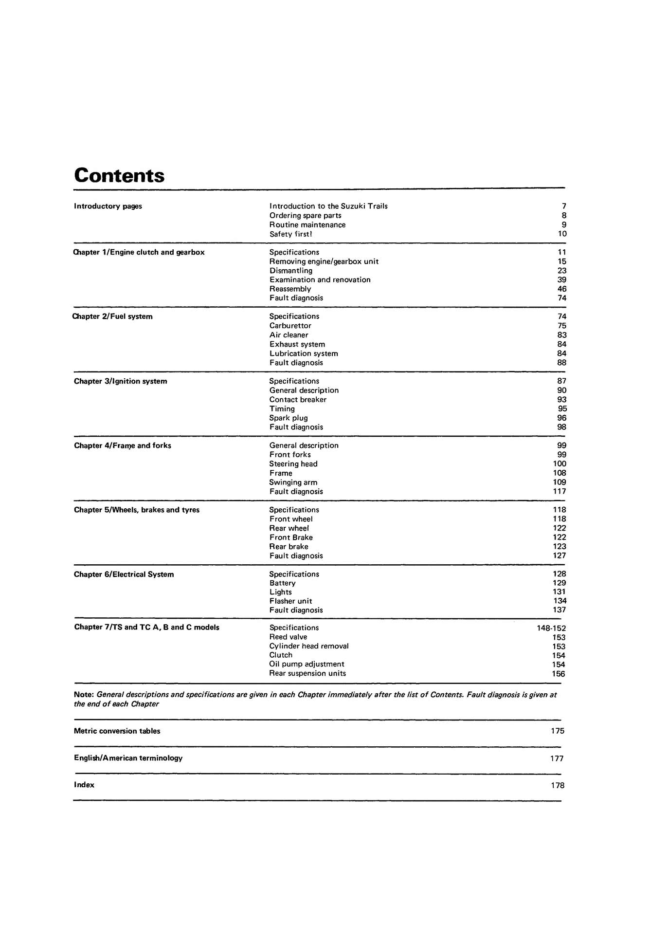 Suzuki Trail Bikes (1971-1979) Haynes Repair Manual