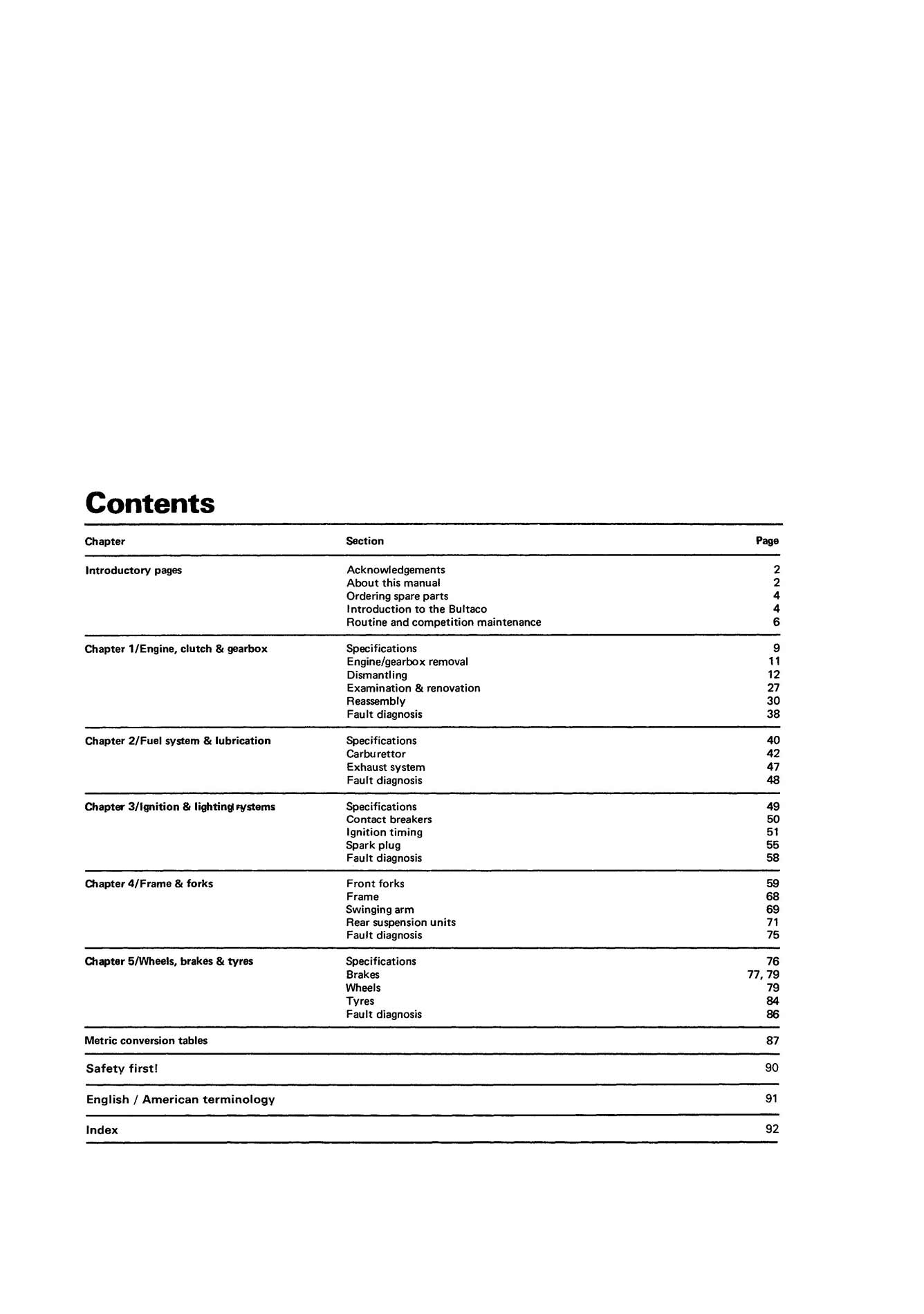Bultaco Competition Bikes (1972-1975) Haynes Repair Manual
