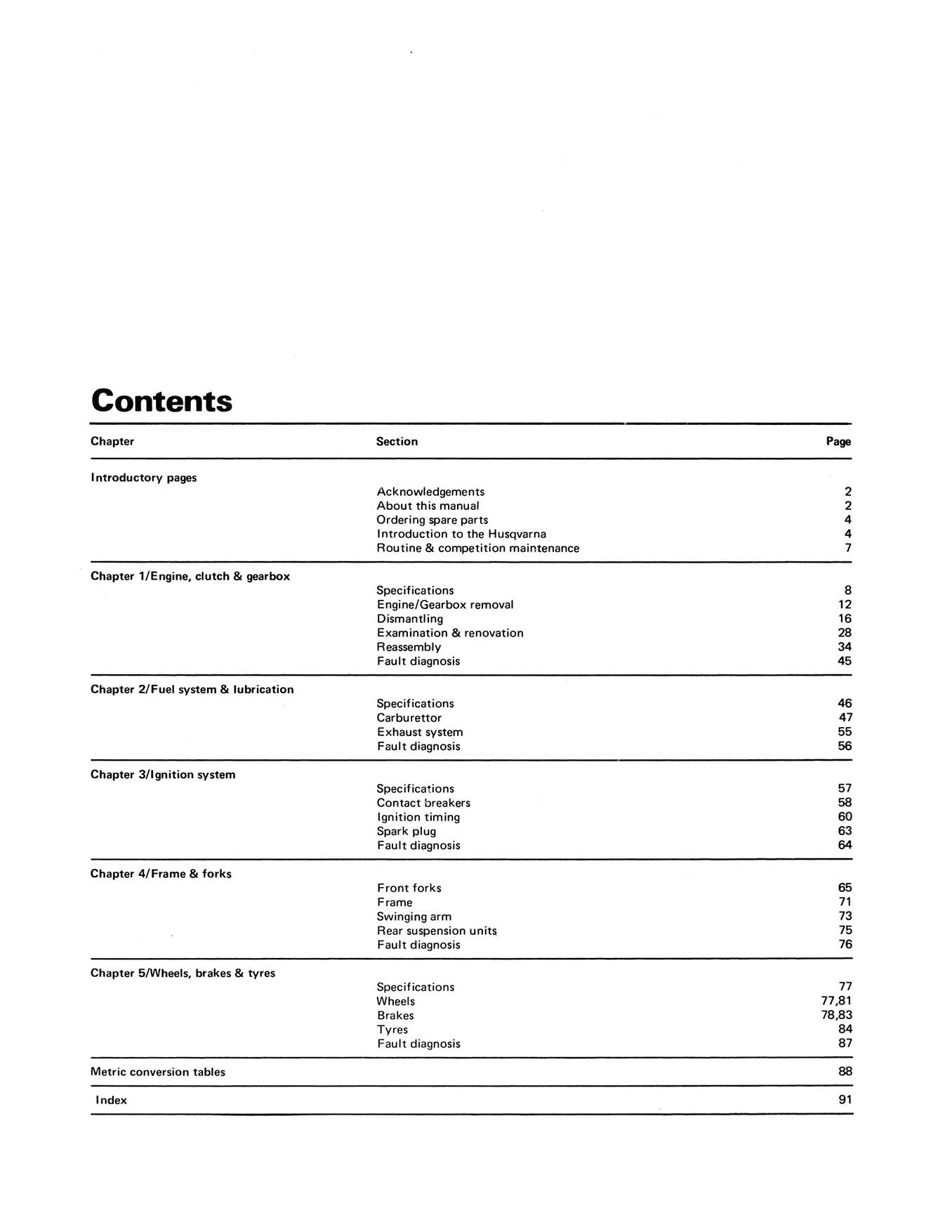 Husqvarna Competition Models (1972-1975) Haynes Repair Manual