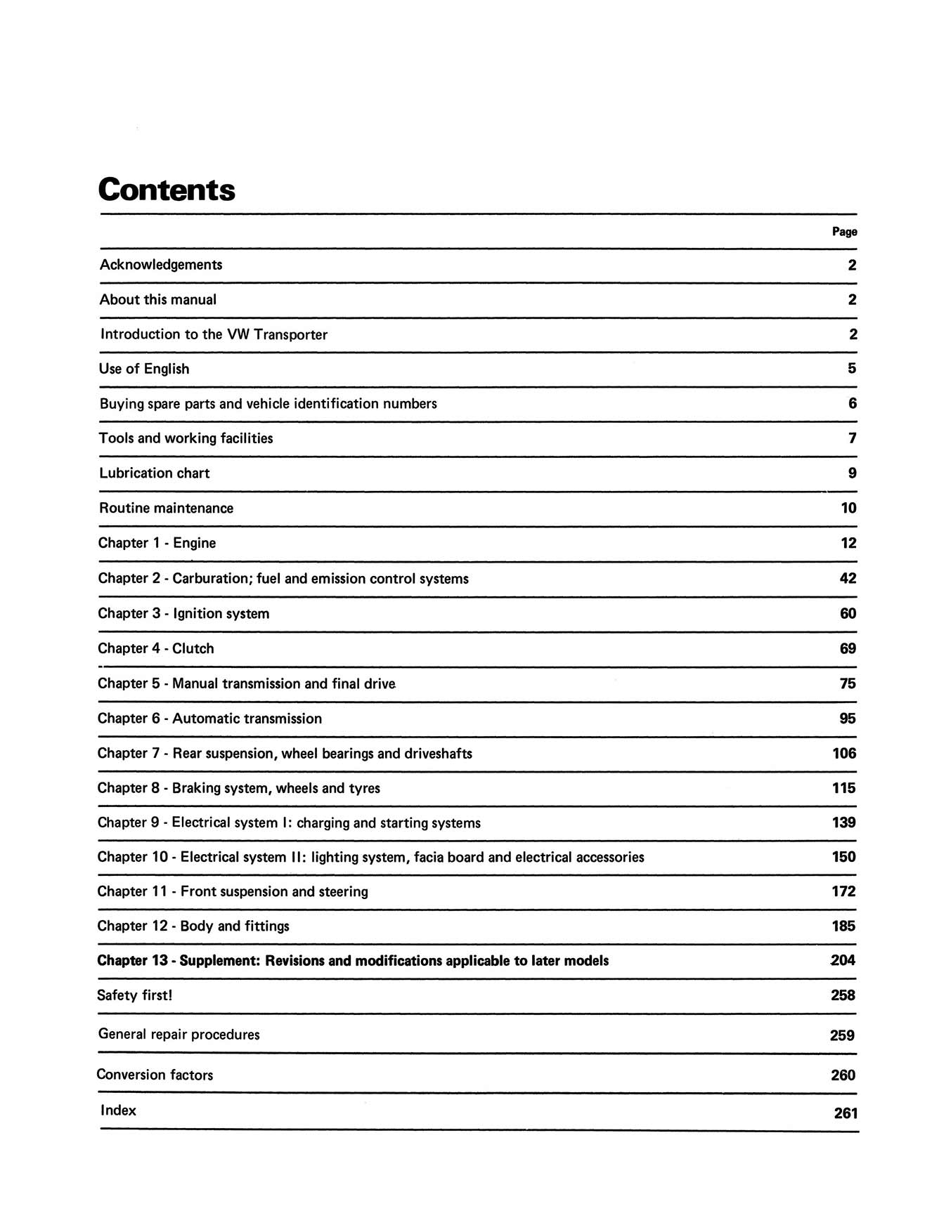 Volkswagen Transporter 1700, 1800 & 2000 (1972-1979) Haynes Repair Manual