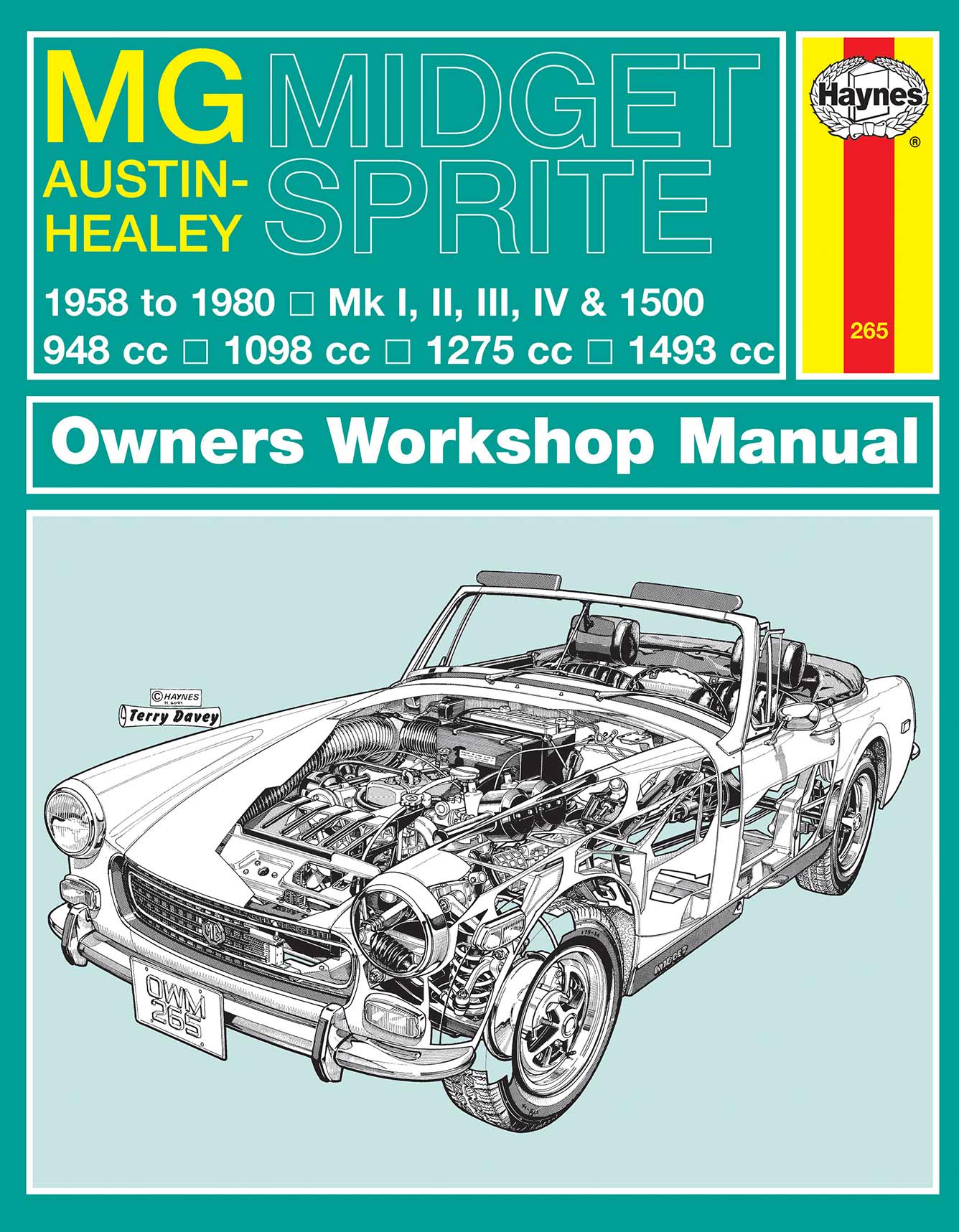 MG Midget & Austin-Healey Sprite (1958-1980) Haynes Repair Manual Printed Book Front Cover