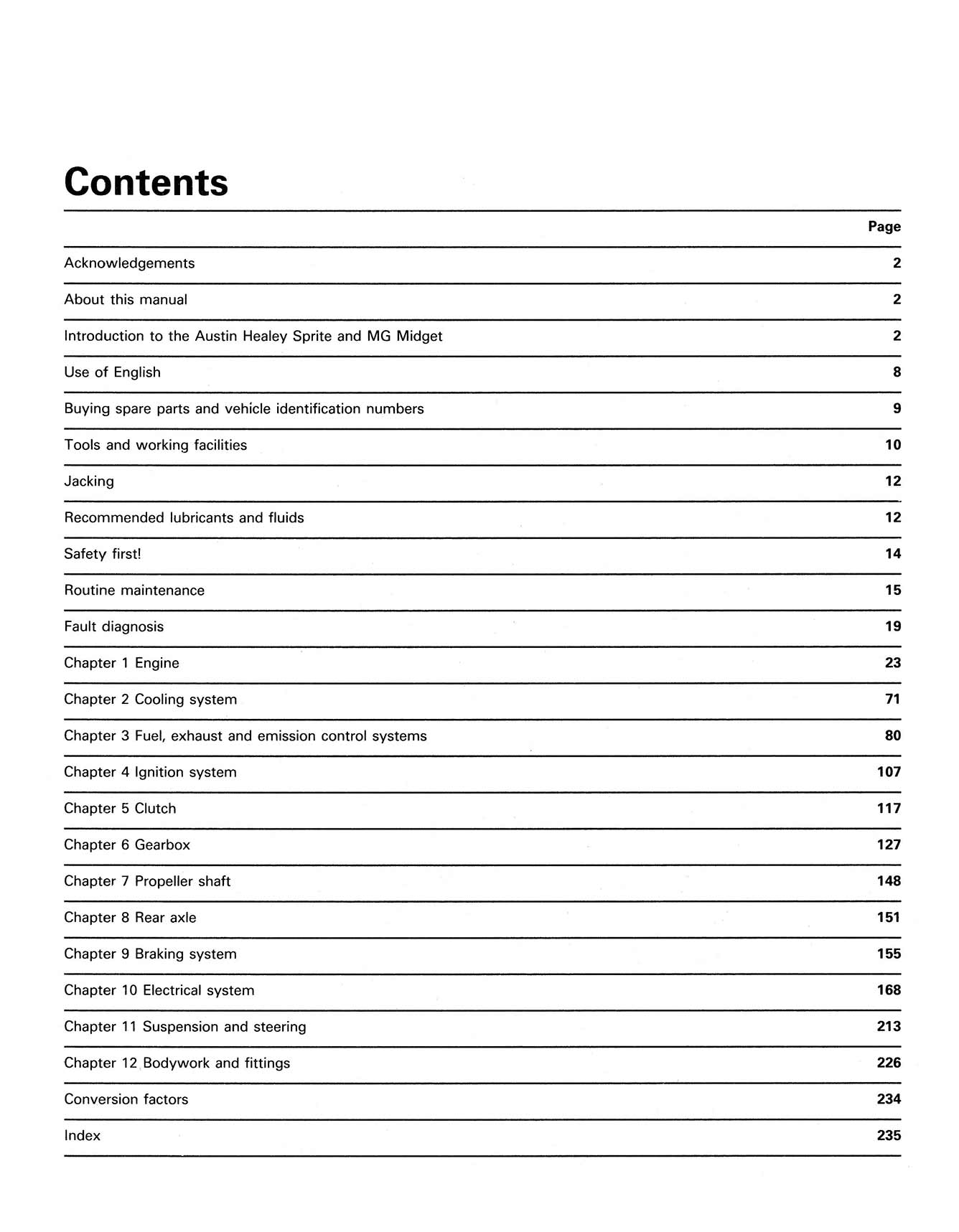 MG Midget & Austin-Healey Sprite (1958-1980) Haynes Repair Manual