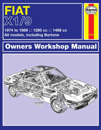 Fiat X1/9 (1974-1989) Haynes Repair Manual Printed Book Front Cover