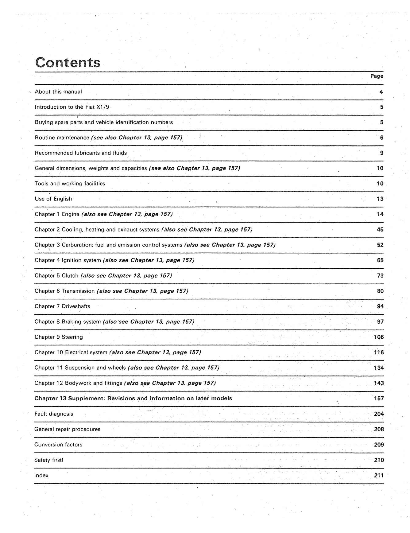 Fiat X1/9 (1974-1989) Haynes Repair Manual – Haynes Manuals United