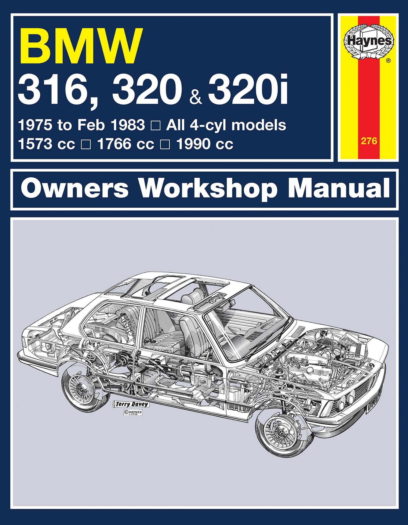 BMW 316, 320 & 320i (4-cyl)(1975-Feb 1983) Haynes Repair Manual Printed Book Front Cover