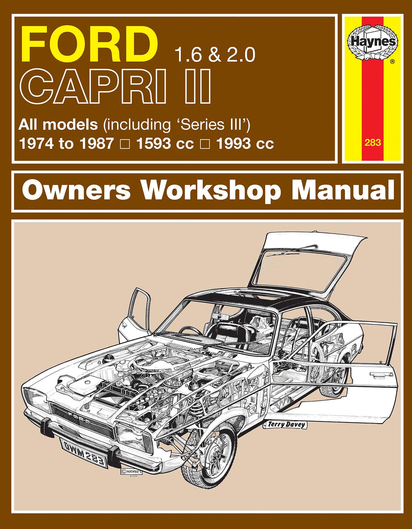 Ford Capri II (and III) 1.6 & 2.0 (1974-1987) Haynes Repair Manual Printed Book Front Cover
