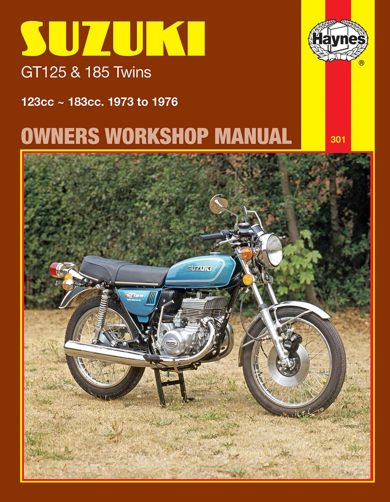 Suzuki GT125 & 185 Twins (1973-1977) Haynes Repair Manual Printed Book Front Cover