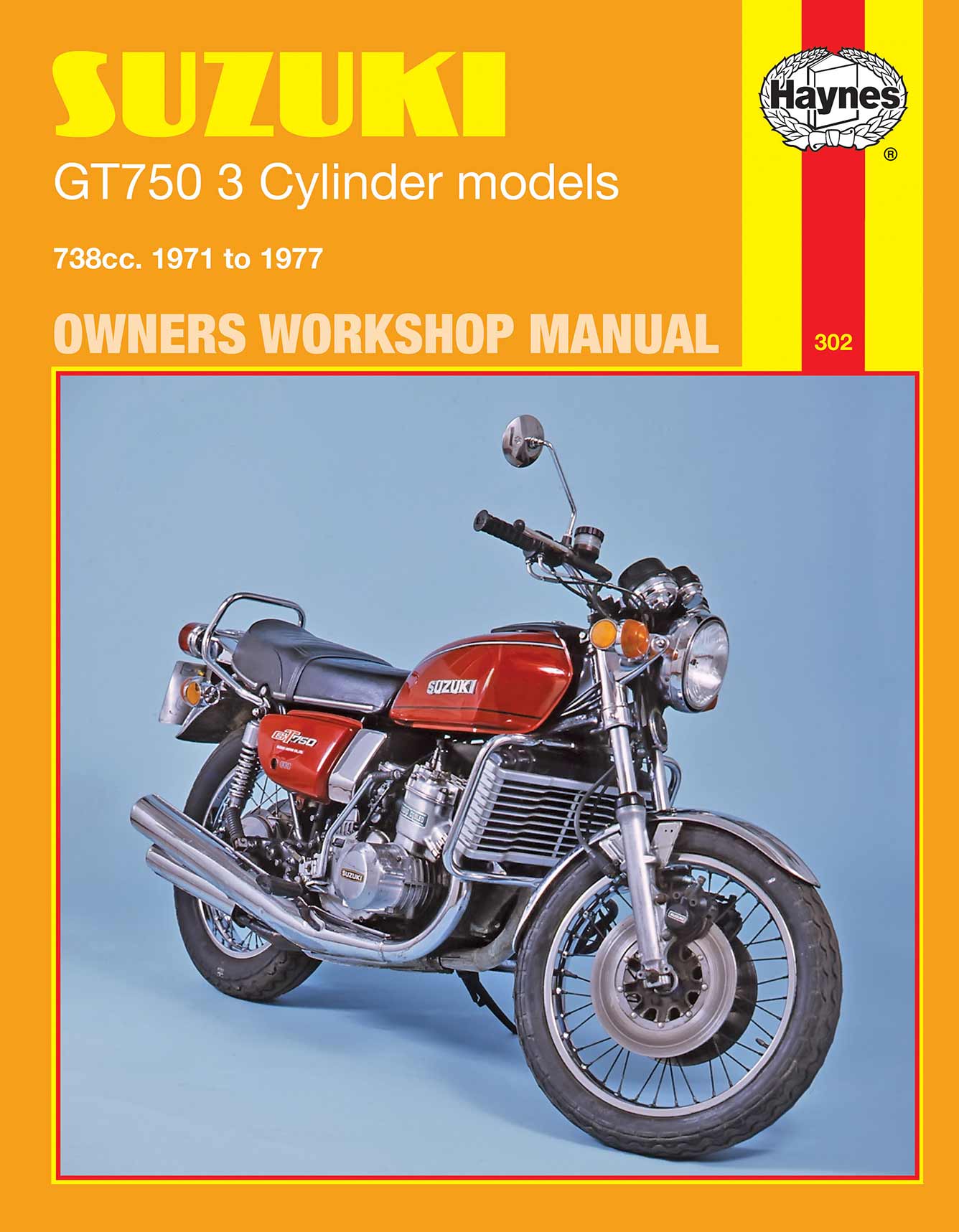 Suzuki GT750 (1971-1977) Haynes Repair Manual Printed Book Front Cover