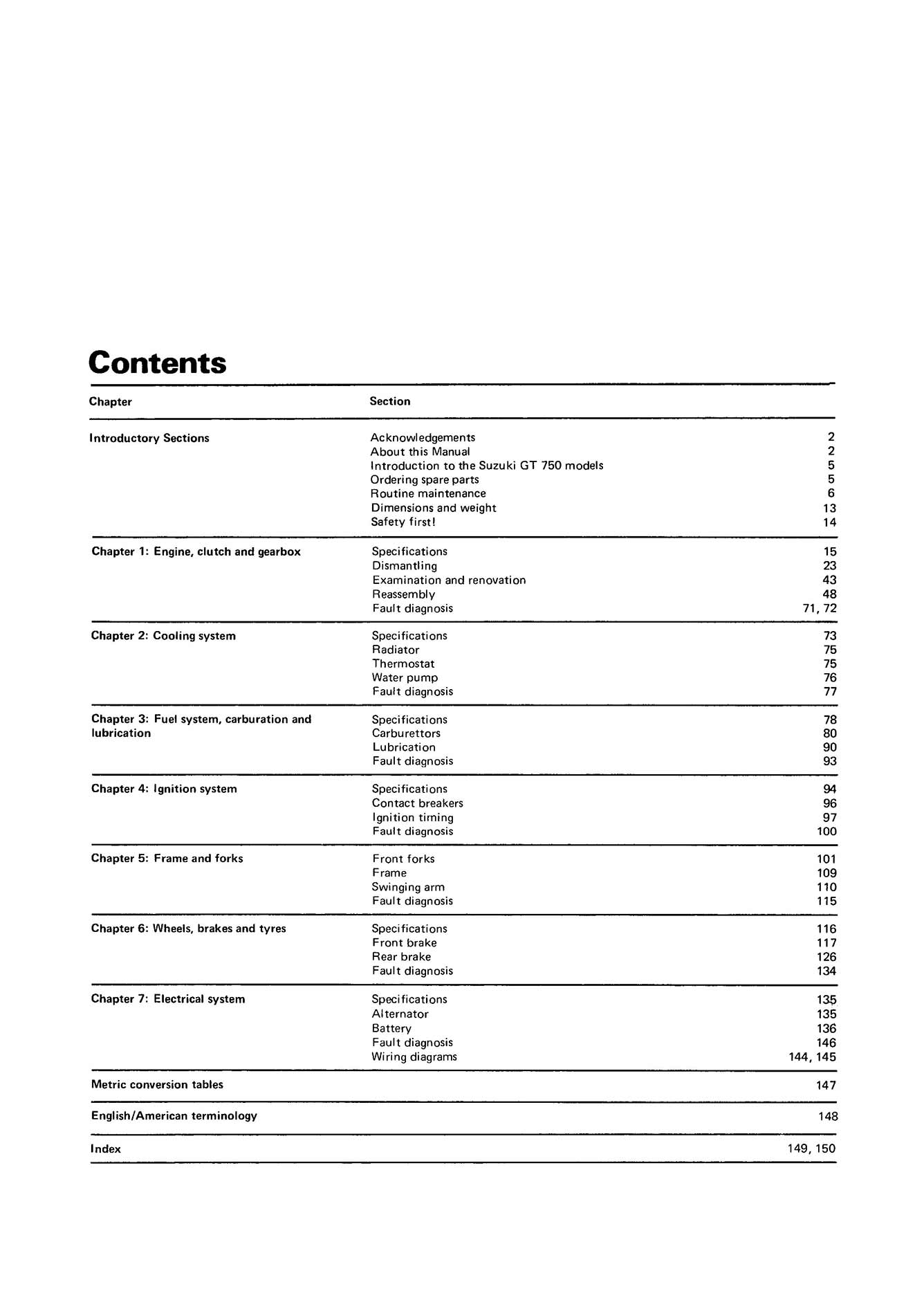 Suzuki GT750 (1971-1977) Haynes Repair Manual