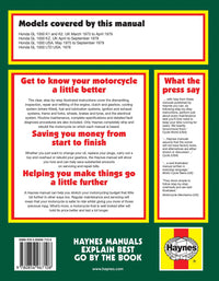 Honda GL1000 Gold Wing (1975-1979) Haynes Repair Manual Printed Book Back Cover