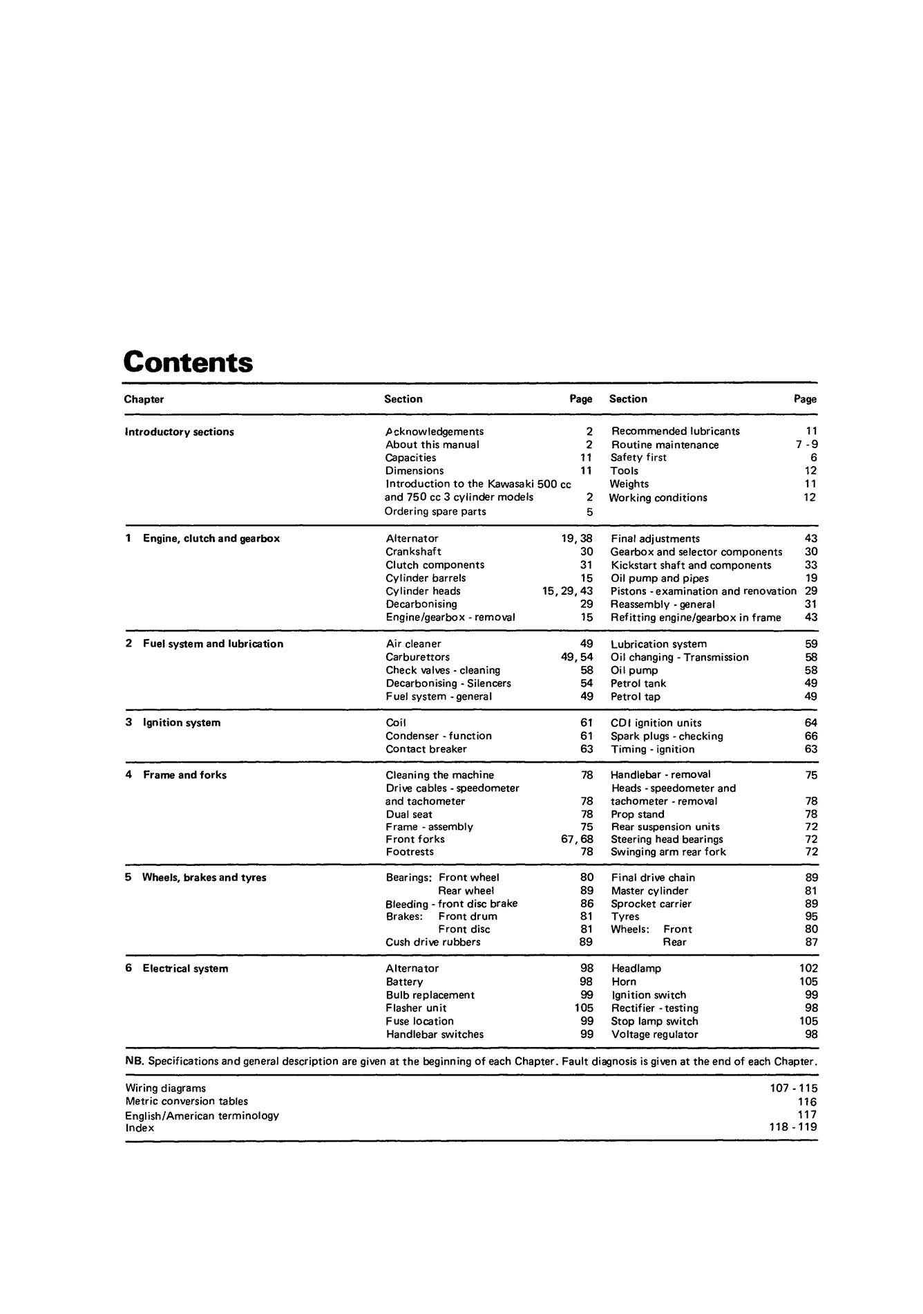Kawasaki 500 & 750 3Cyl (1969-1976) Haynes Repair Manual