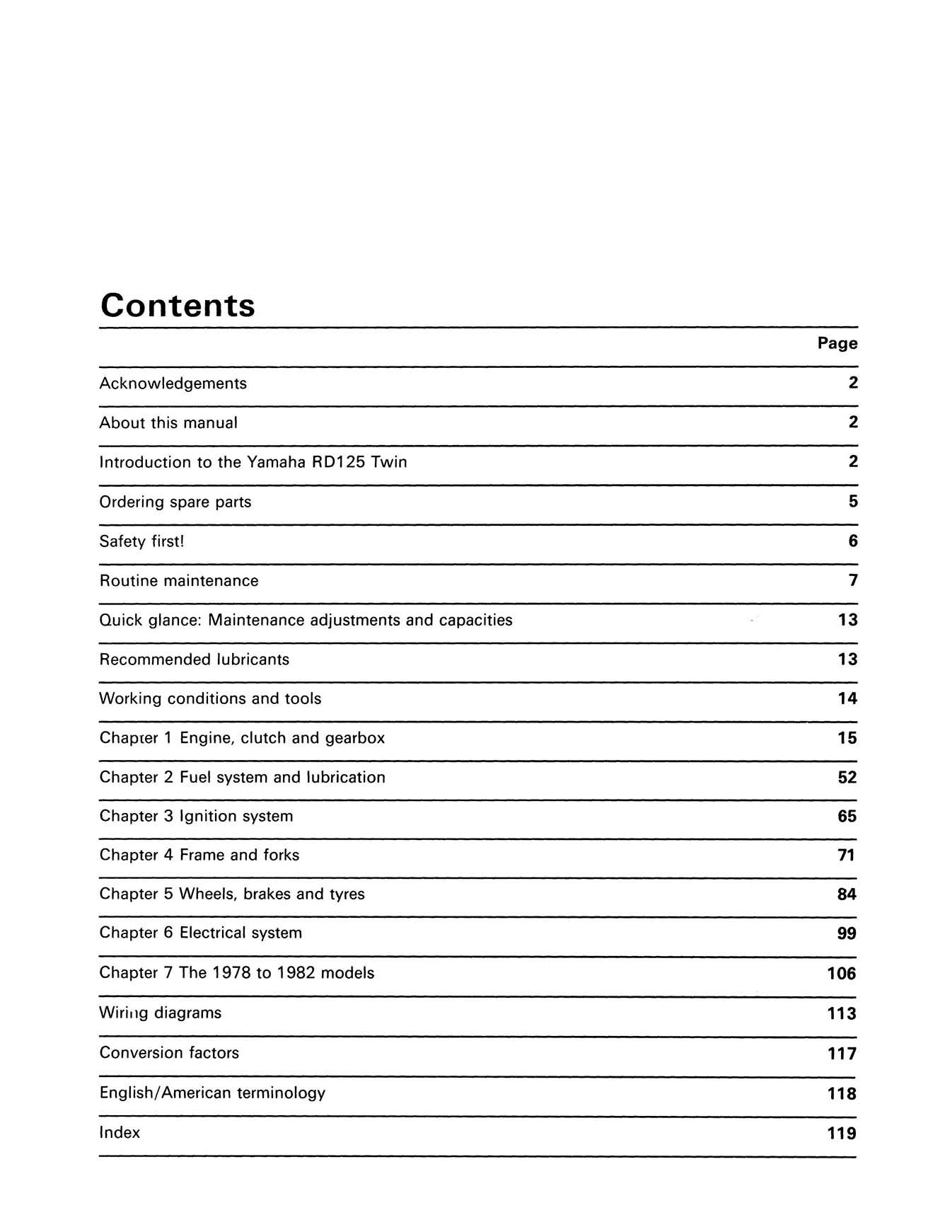 Yamaha RD125 Twins (1974-1982) Haynes Repair Manual