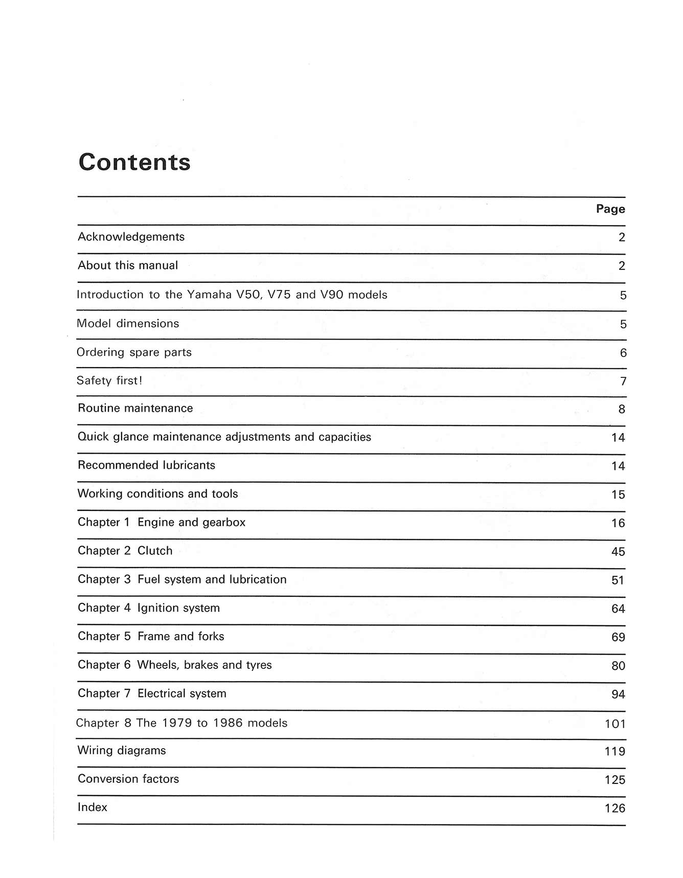 Yamaha V50 (1971-1986) Haynes Repair Manual