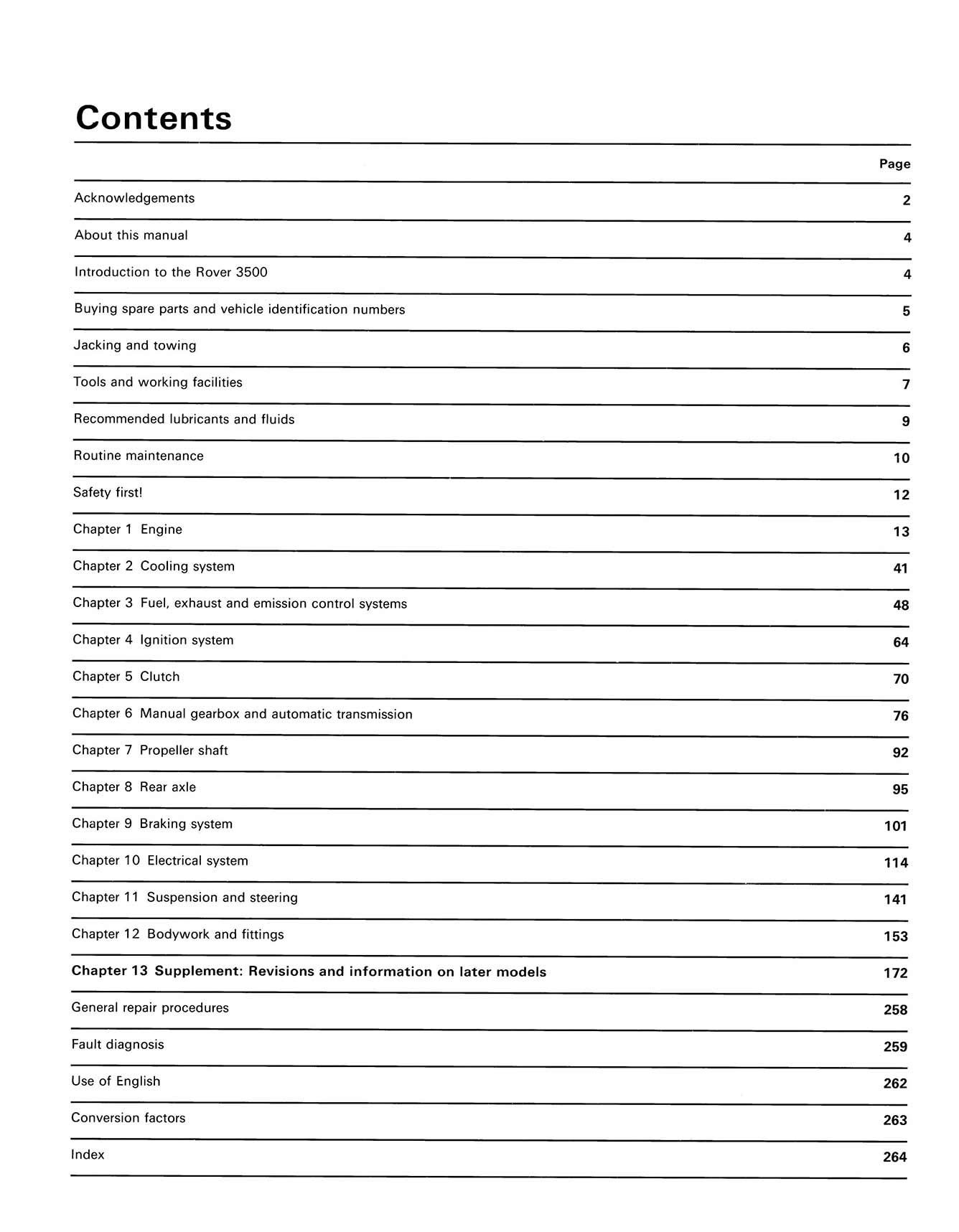 Rover 3500 (1976-1987) Haynes Repair Manual