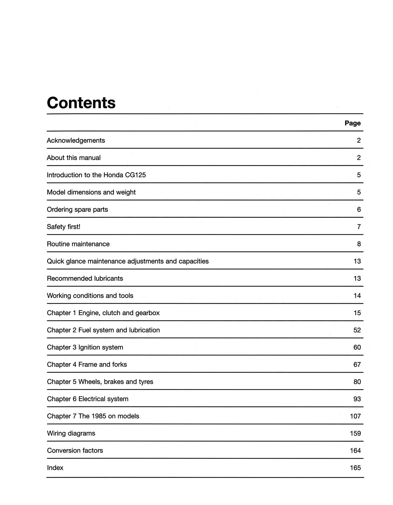 Honda CG125 (1976-2007) Haynes Repair Manual
