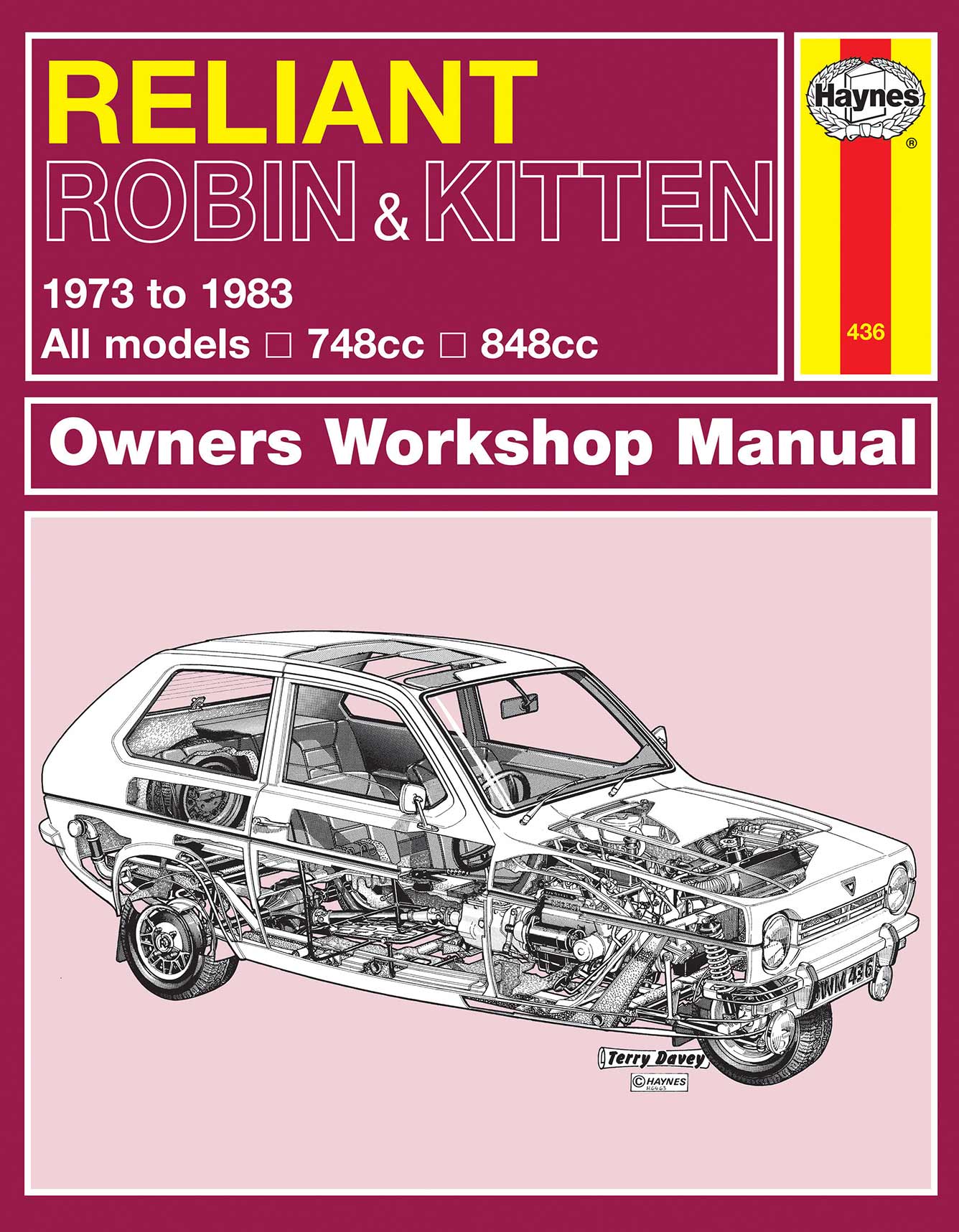 Reliant Robin & Kitten (1973-1983) Haynes Repair Manual Printed Book Front Cover