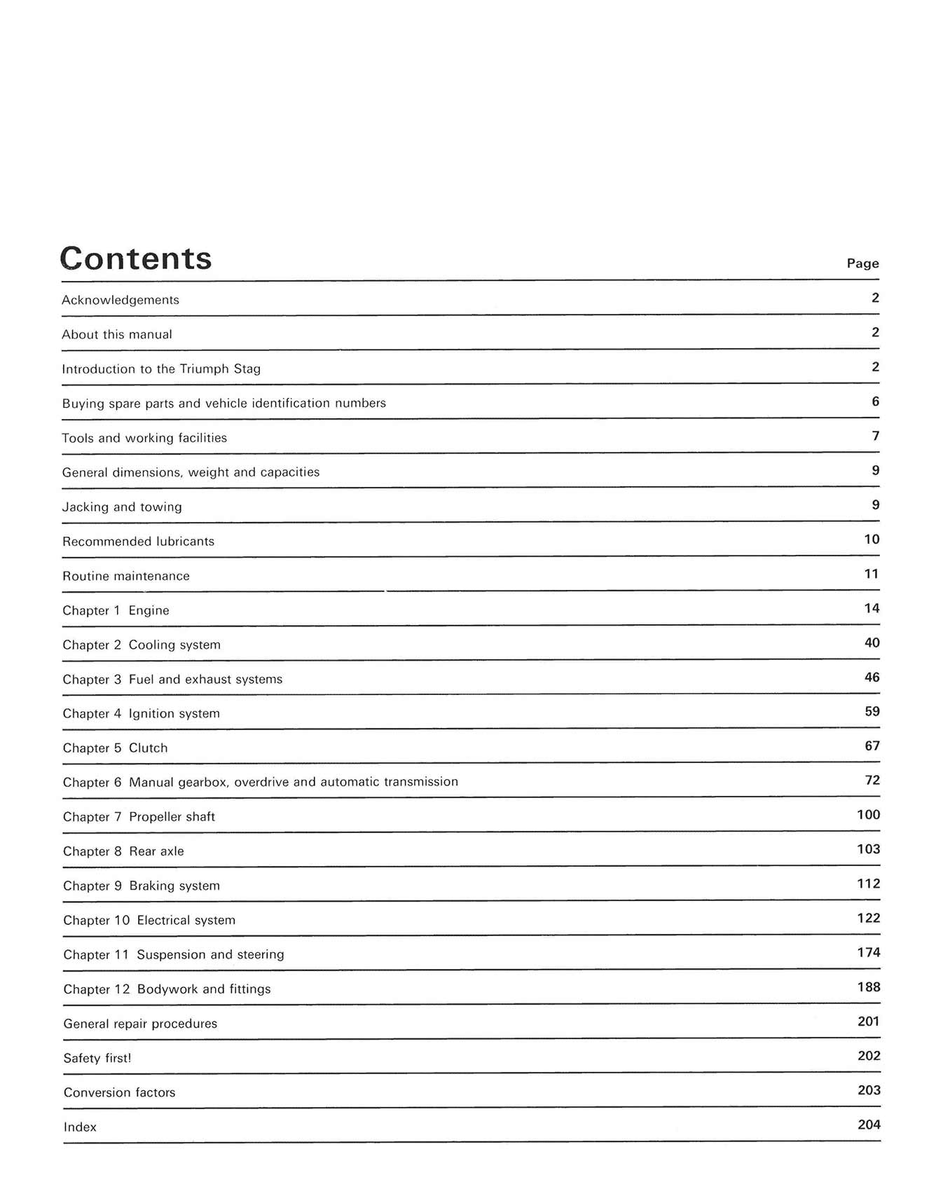 Triumph Stag (1970-1978) Haynes Repair Manual