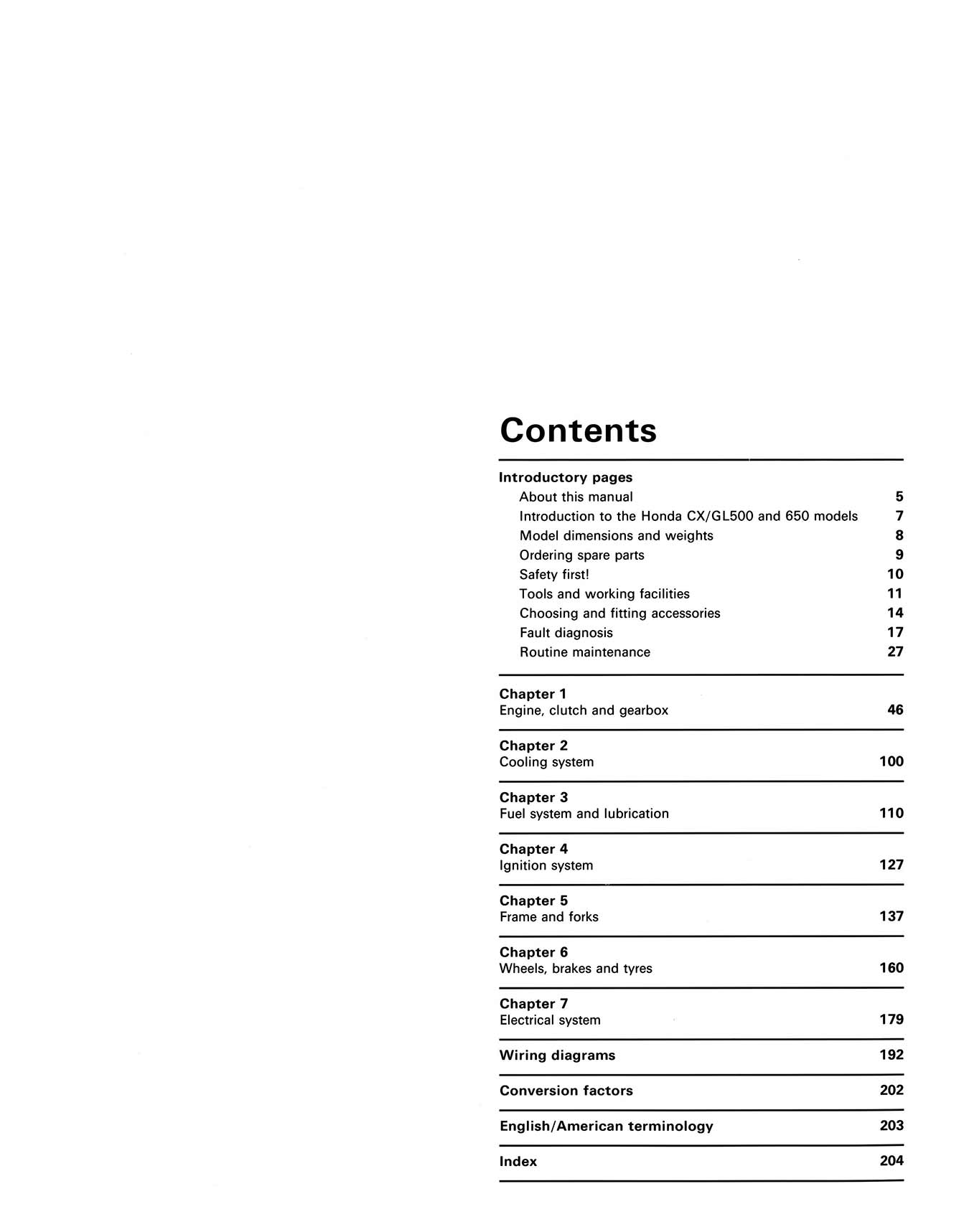 Honda CX/GL500 & 650 V-Twins (1978-1986) Haynes Repair Manual