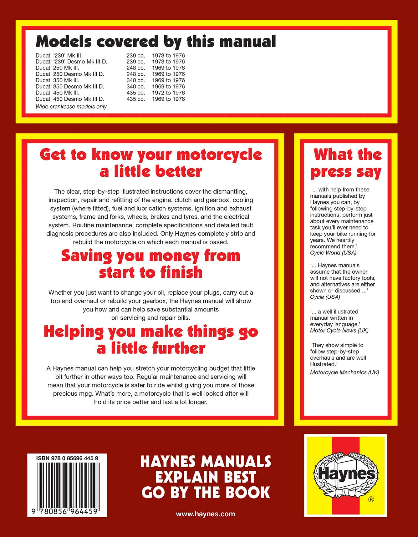 Ducati MK III & Desmo Singles (1969-1976) Haynes Repair Manual