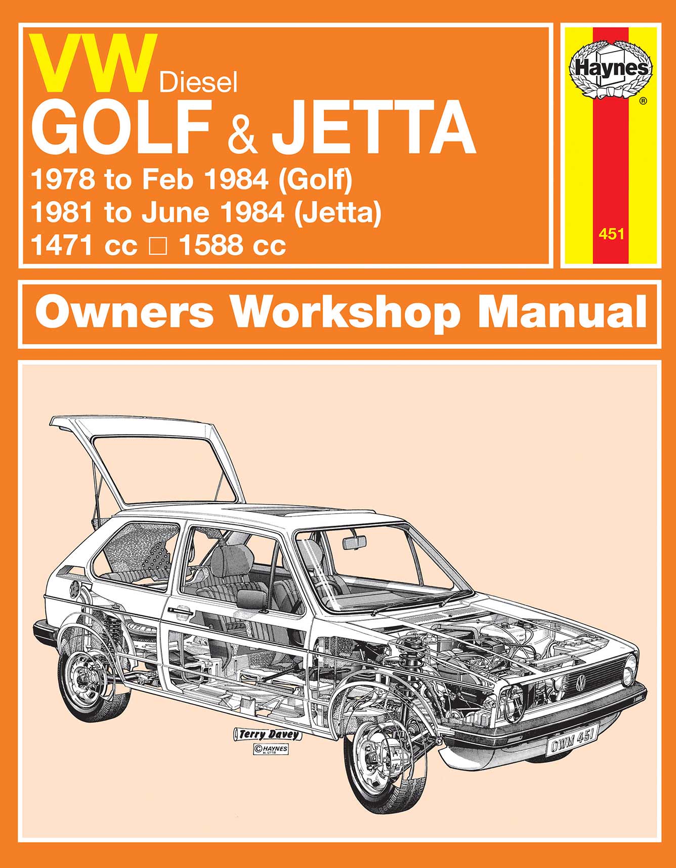 Volkswagen Golf & Jetta Mk 1 Diesel (1978-1984) Haynes Repair Manual Printed Book Front Cover