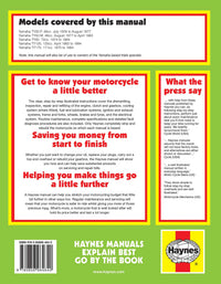 Yamaha TY50, 80, 125 & 175 (1974-1984) Haynes Repair Manual Printed Book Back Cover