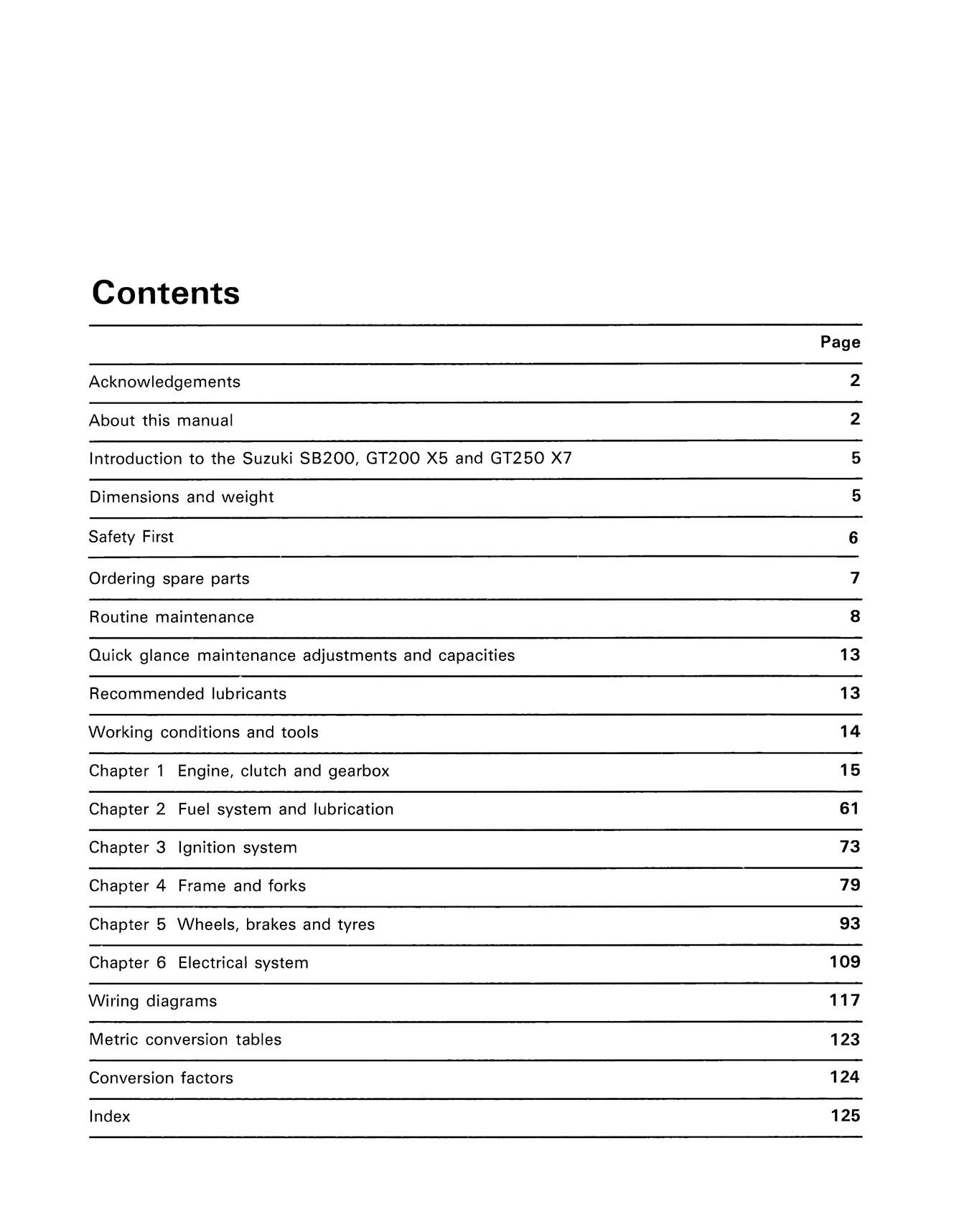 Suzuki GT250X7, GT200X5 & SB200 Twins (1978-1983) Haynes Repair Manual