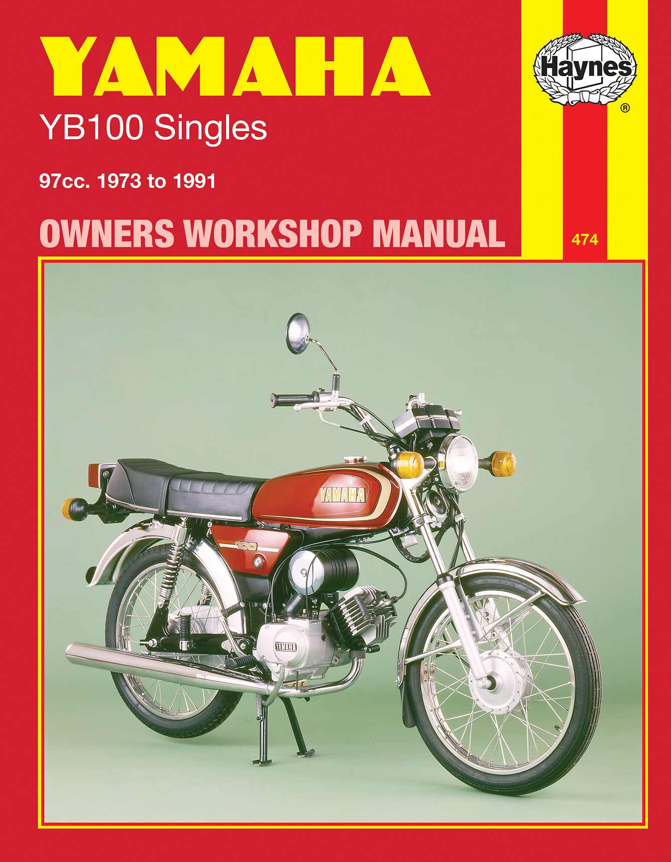 Yamaha YB100 Singles (1973-1991) Haynes Repair Manual Printed Book Front Cover