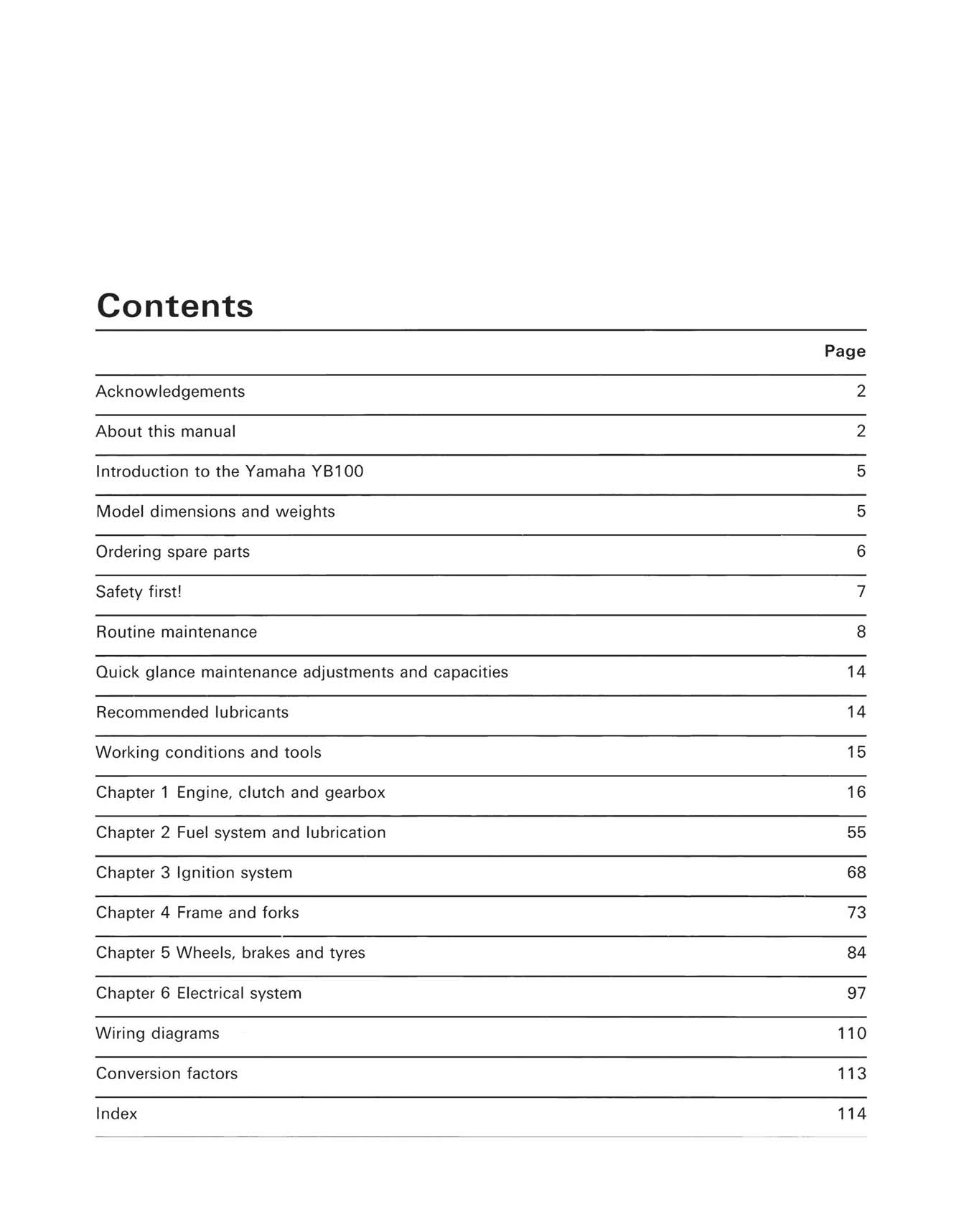 Yamaha YB100 Singles (1973-1991) Haynes Repair Manual