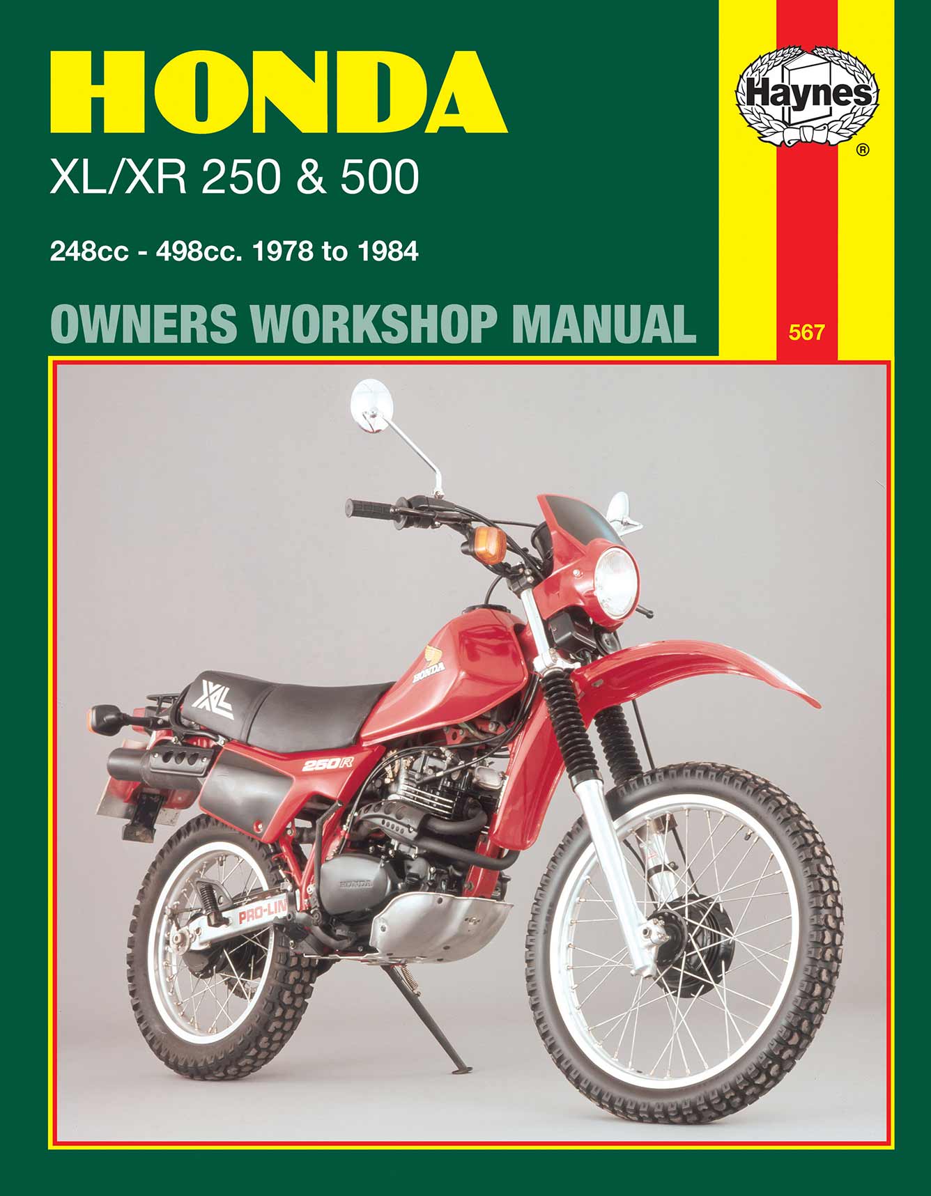 Honda XL/XR 250 & 500 (1978-1984) Haynes Repair Manual Printed Book Front Cover