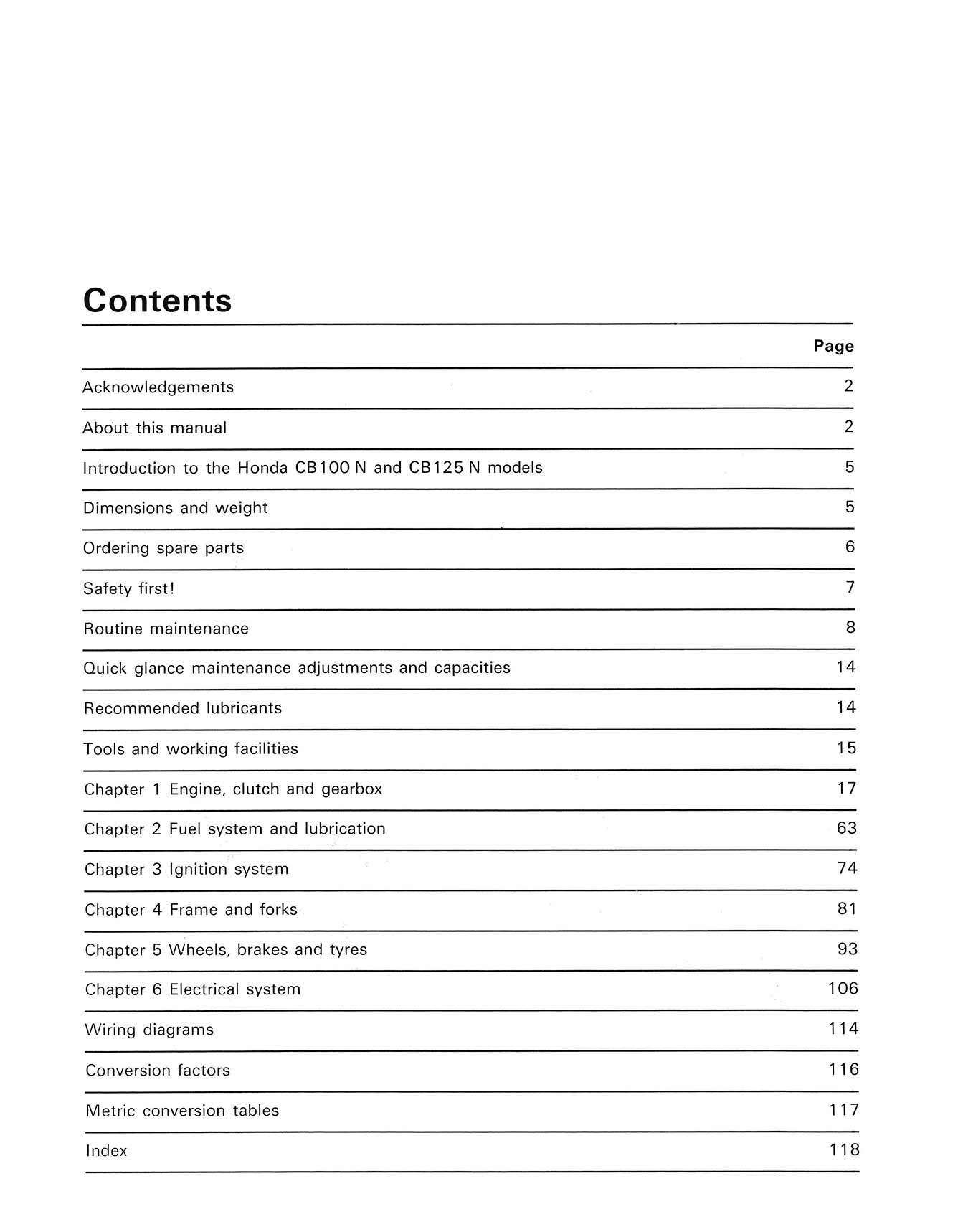 Honda CB100N & CB125N (1978-1982) Haynes Repair Manual