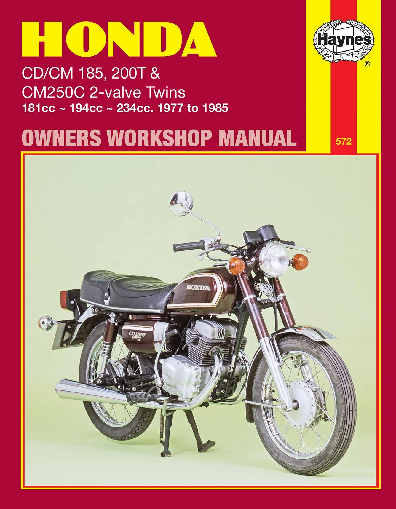 Honda CD/CM185 200T & CM250C 2-valve Twins (1977-1985) Haynes Repair Manual Printed Book Front Cover