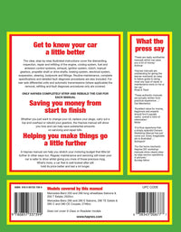 Mercedes-Benz 250 & 280 123 Series Petrol (Oct 1976-1984) Haynes Repair Manual Printed Book Back Cover