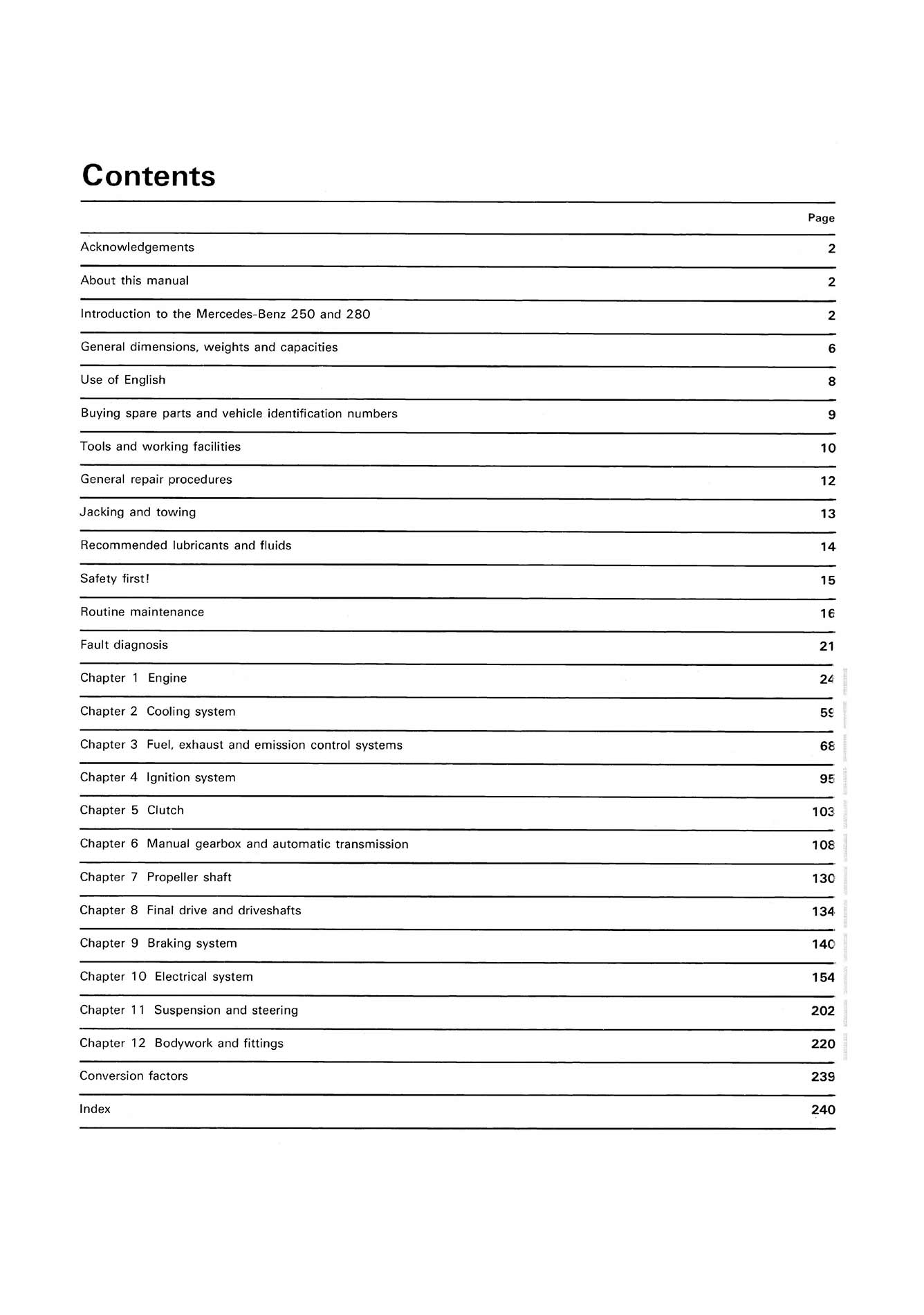 Mercedes-Benz 250 & 280 123 Series Petrol (Oct 1976-1984) Haynes Repair Manual