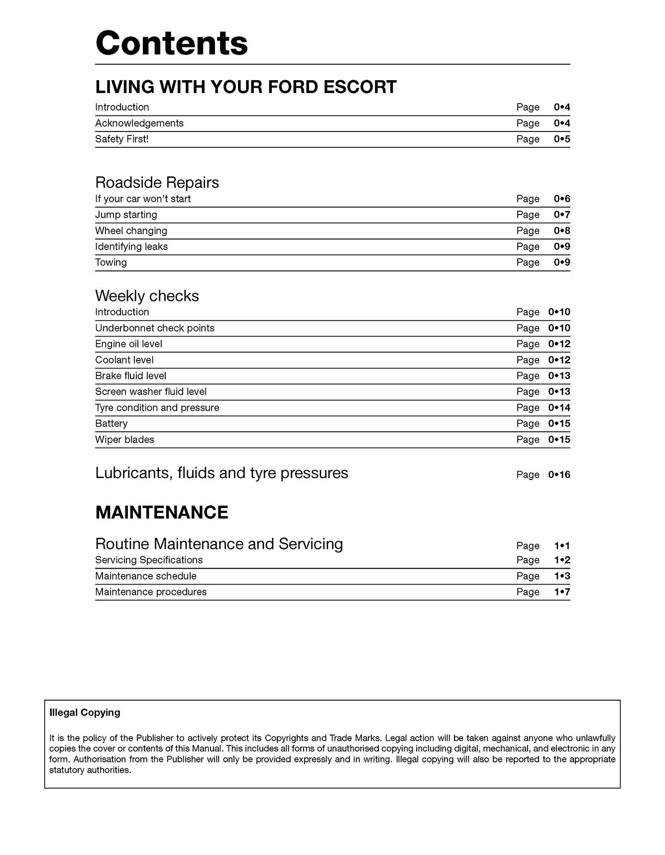 Ford Escort Petrol (Sept 1980-Sept 1990) Haynes Repair Manual
