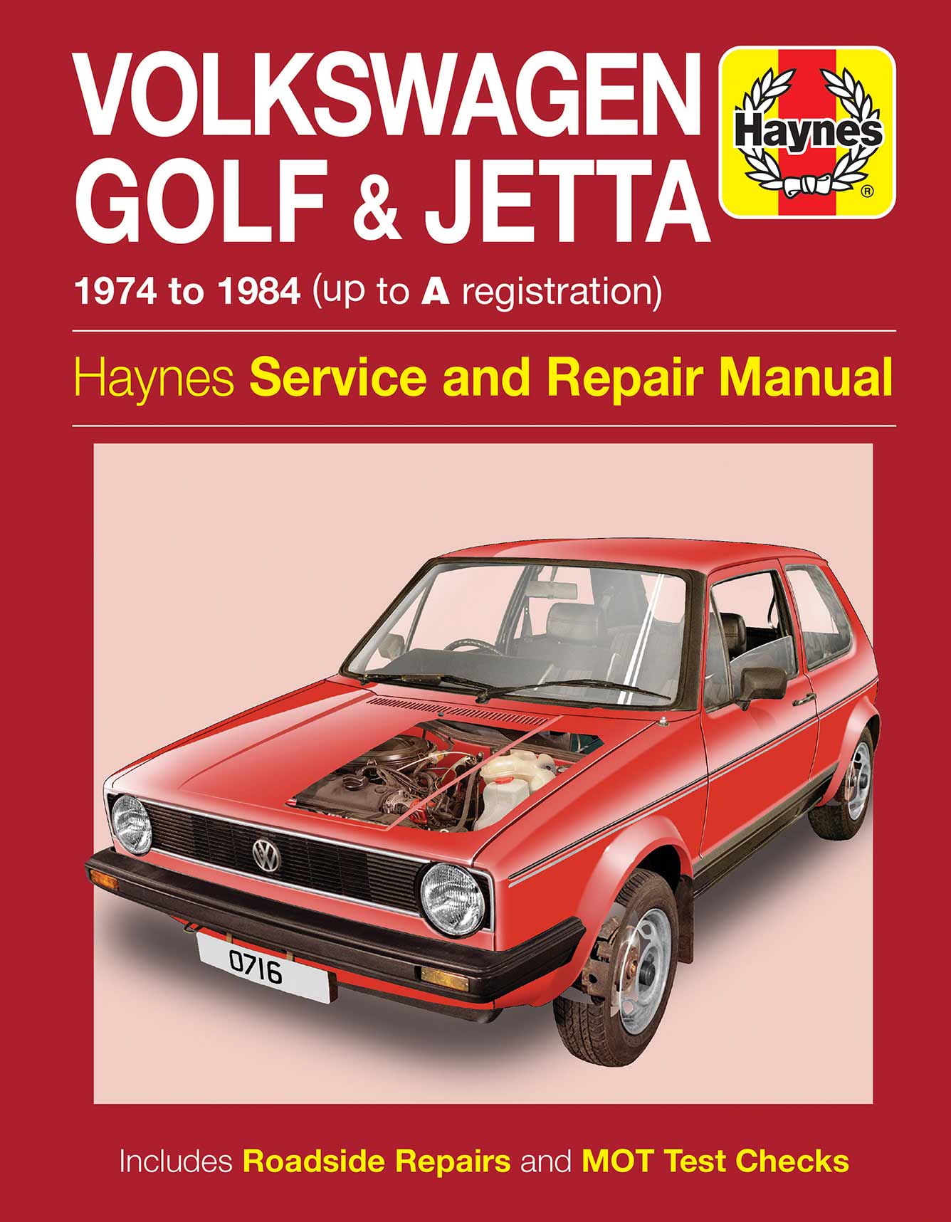 Volkswagen Golf & Jetta Mk 1 Petrol 1.1 & 1.3 (1974-1984) Haynes Repair Manual Printed Book Front Cover