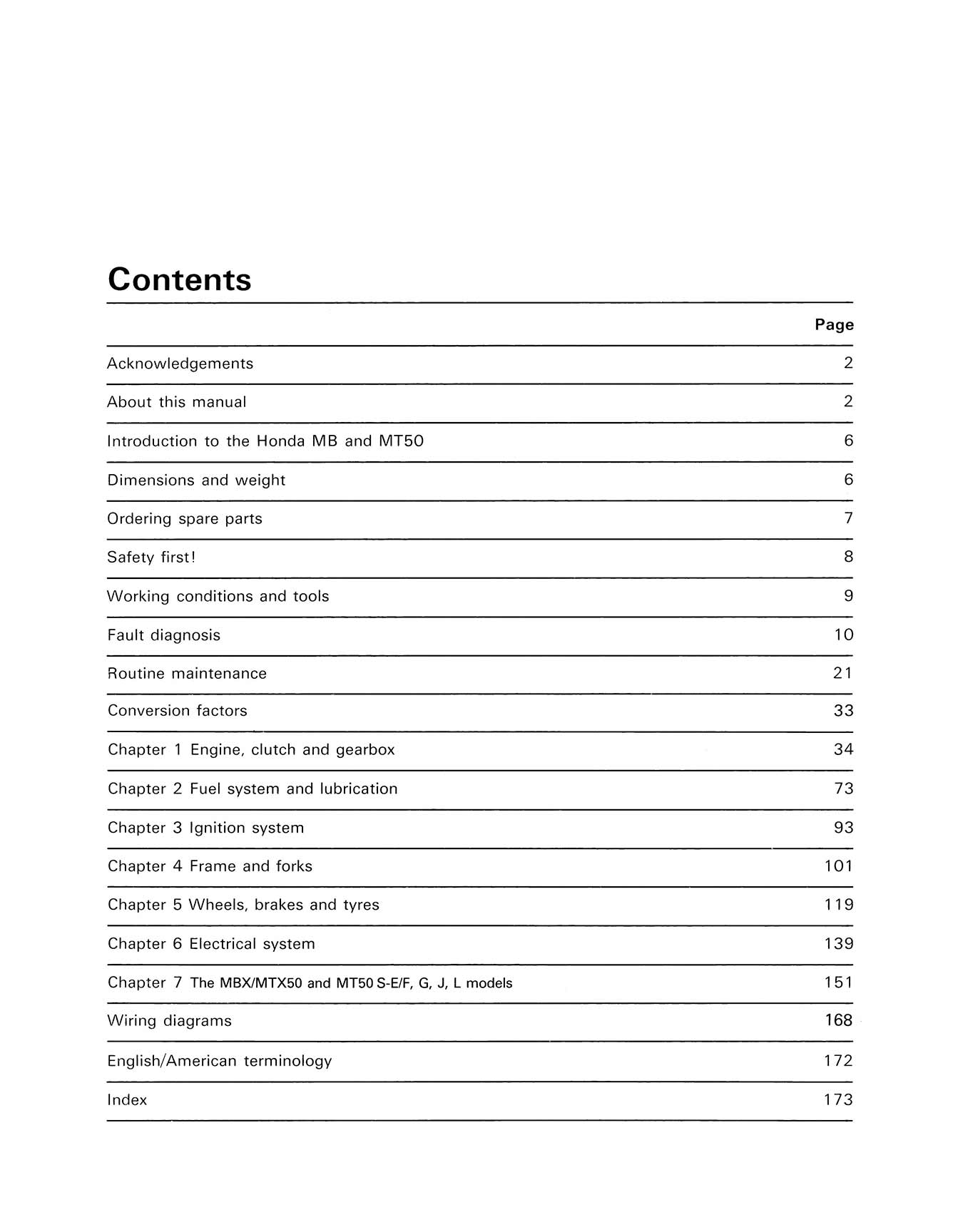 Honda MB, MBX, MT & MTX50 (1980-1993) Haynes Repair Manual