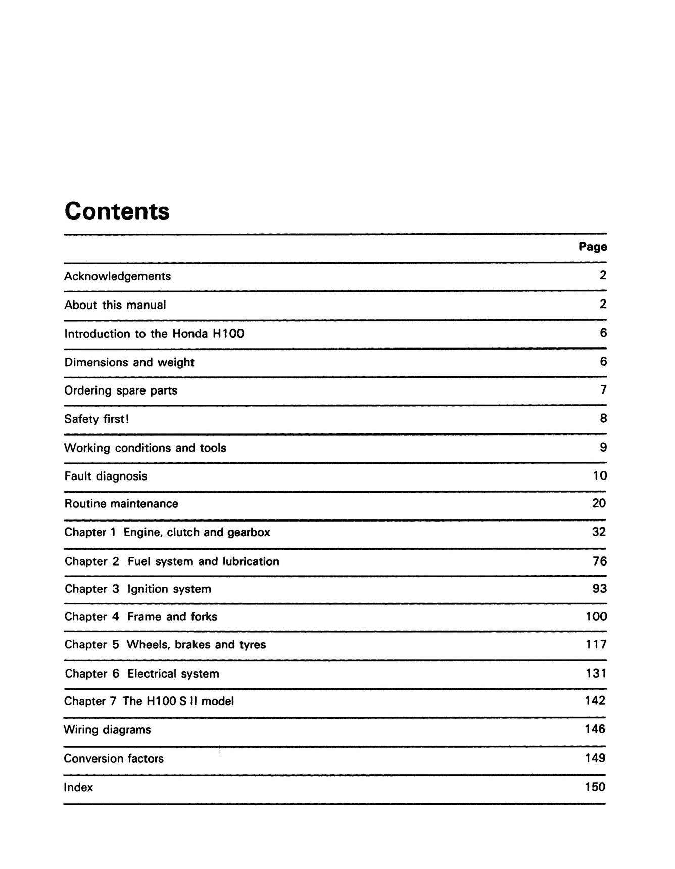 Honda H100 & H100S Singles (1980-1992) Haynes Repair Manual