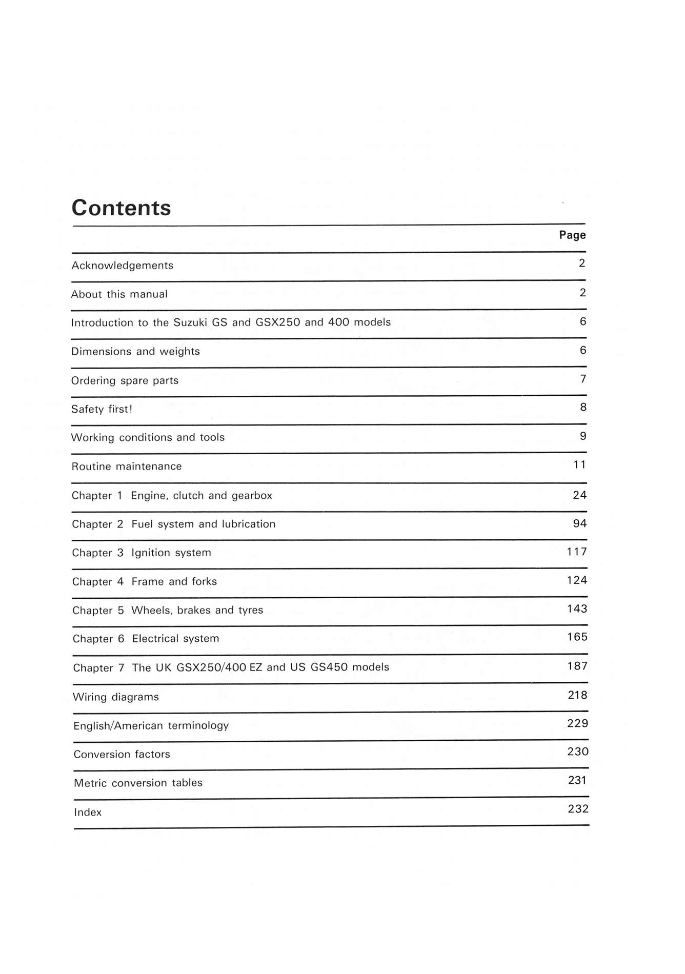 Suzuki GS/GSX250, 400 & 450 Twins (1979-1985) Haynes Repair Manual
