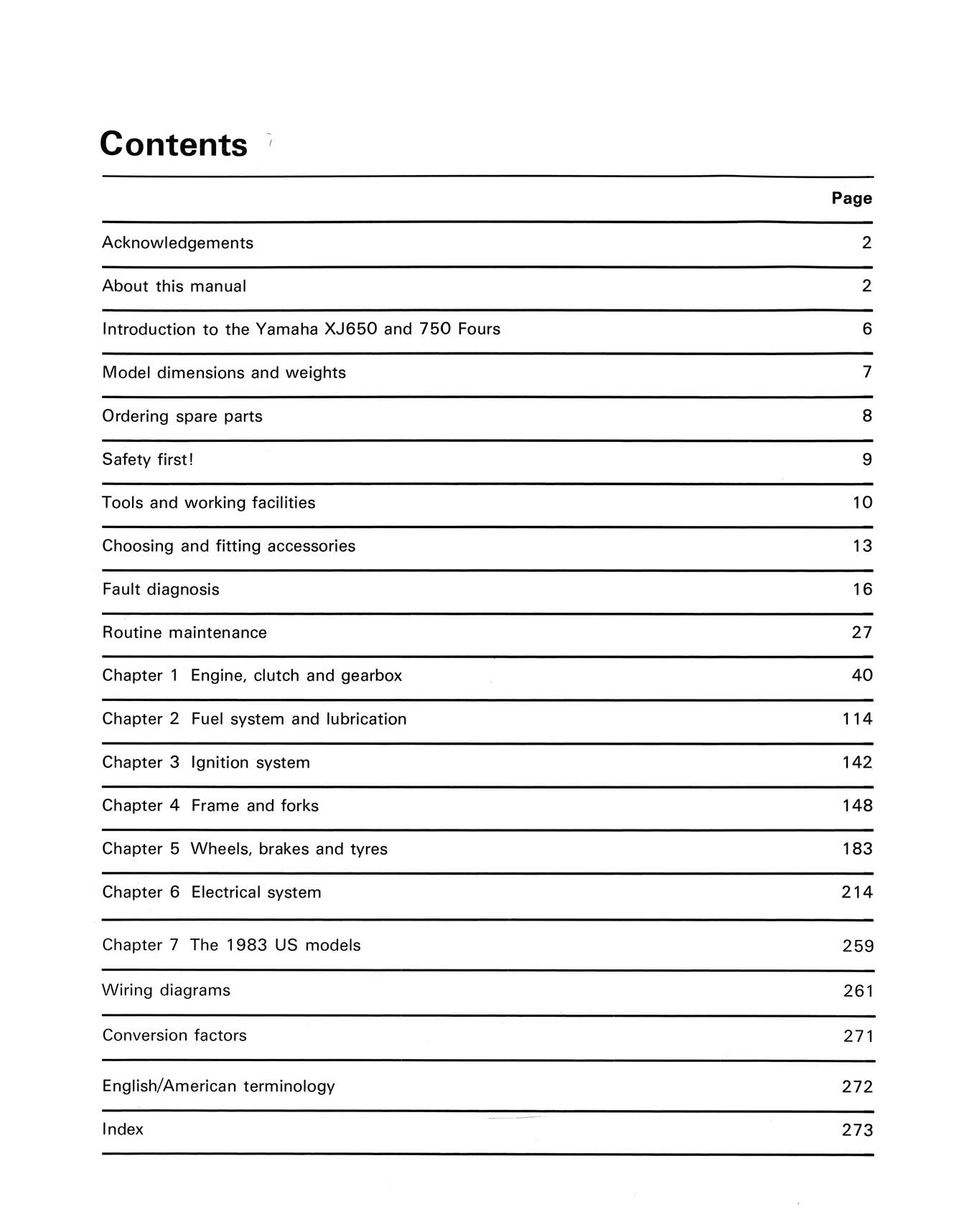 Yamaha XJ650 & 750 Fours (1980-1984) Haynes Repair Manual