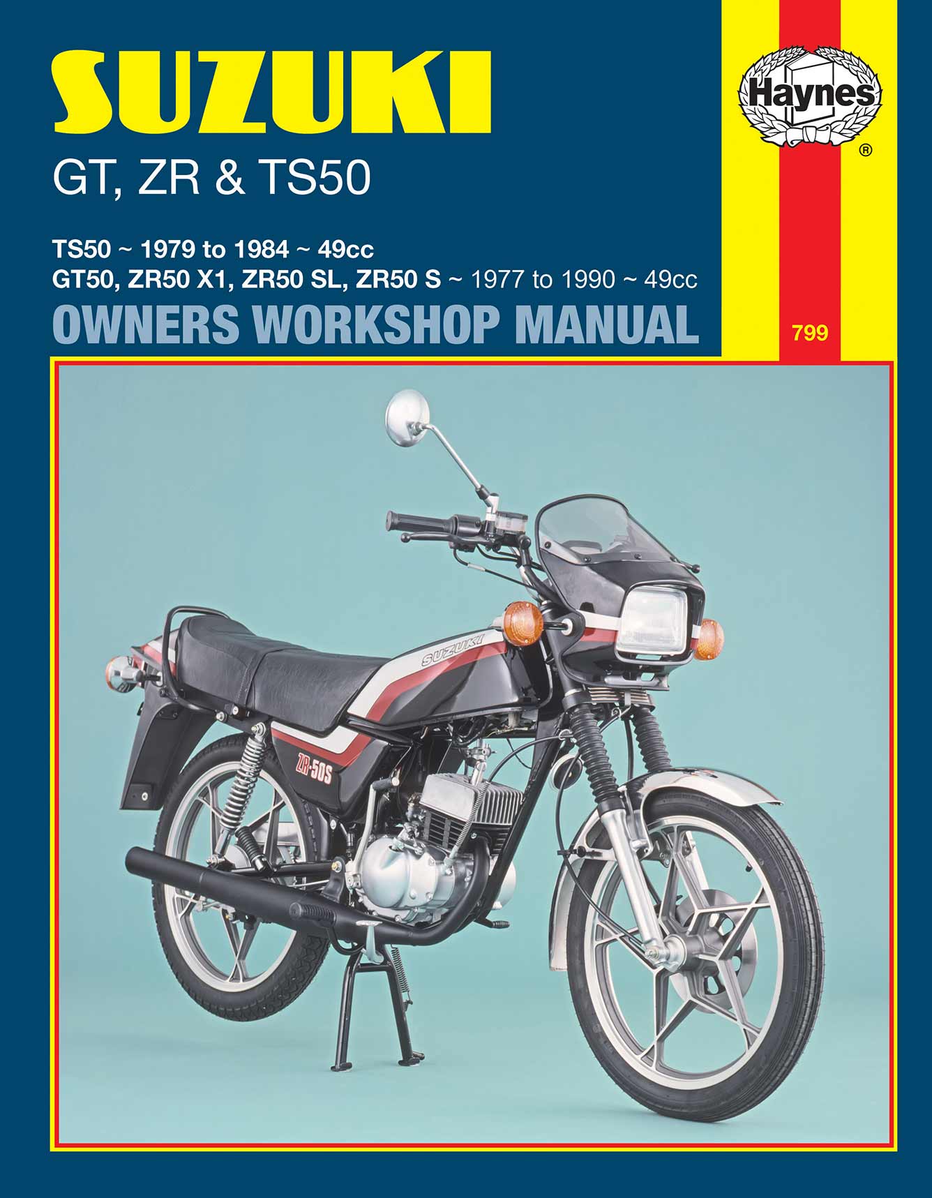 Suzuki GT, ZR & TS50 (1977-1990) Haynes Repair Manual Printed Book Front Cover