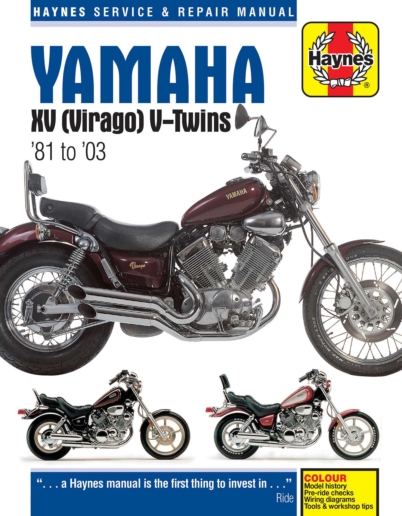 Yamaha XV Virago (1981-2003) Haynes Repair Manual Printed Book Front Cover