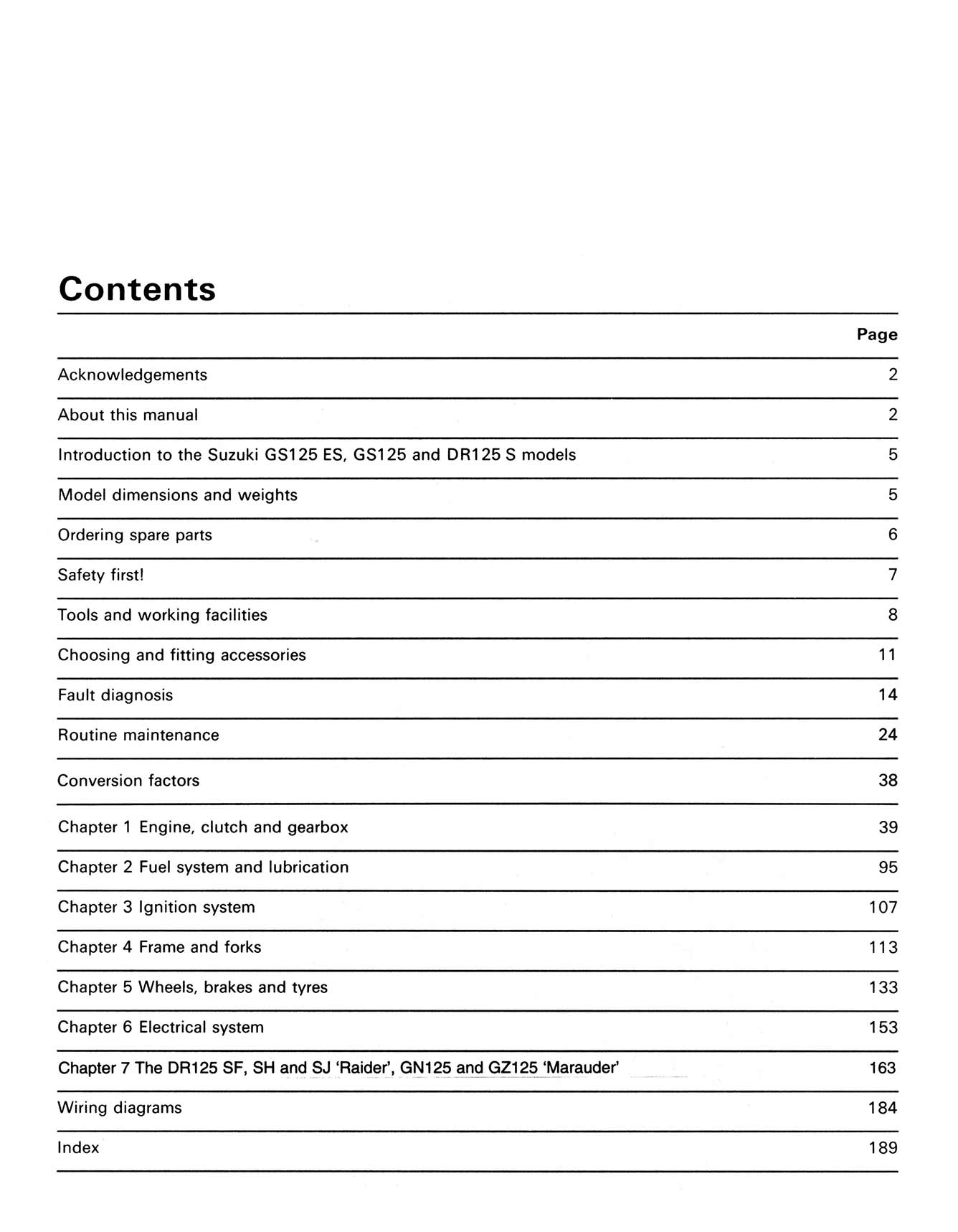 Suzuki GS, GN, GZ & DR125 Singles (1982-2005) Haynes Repair Manual