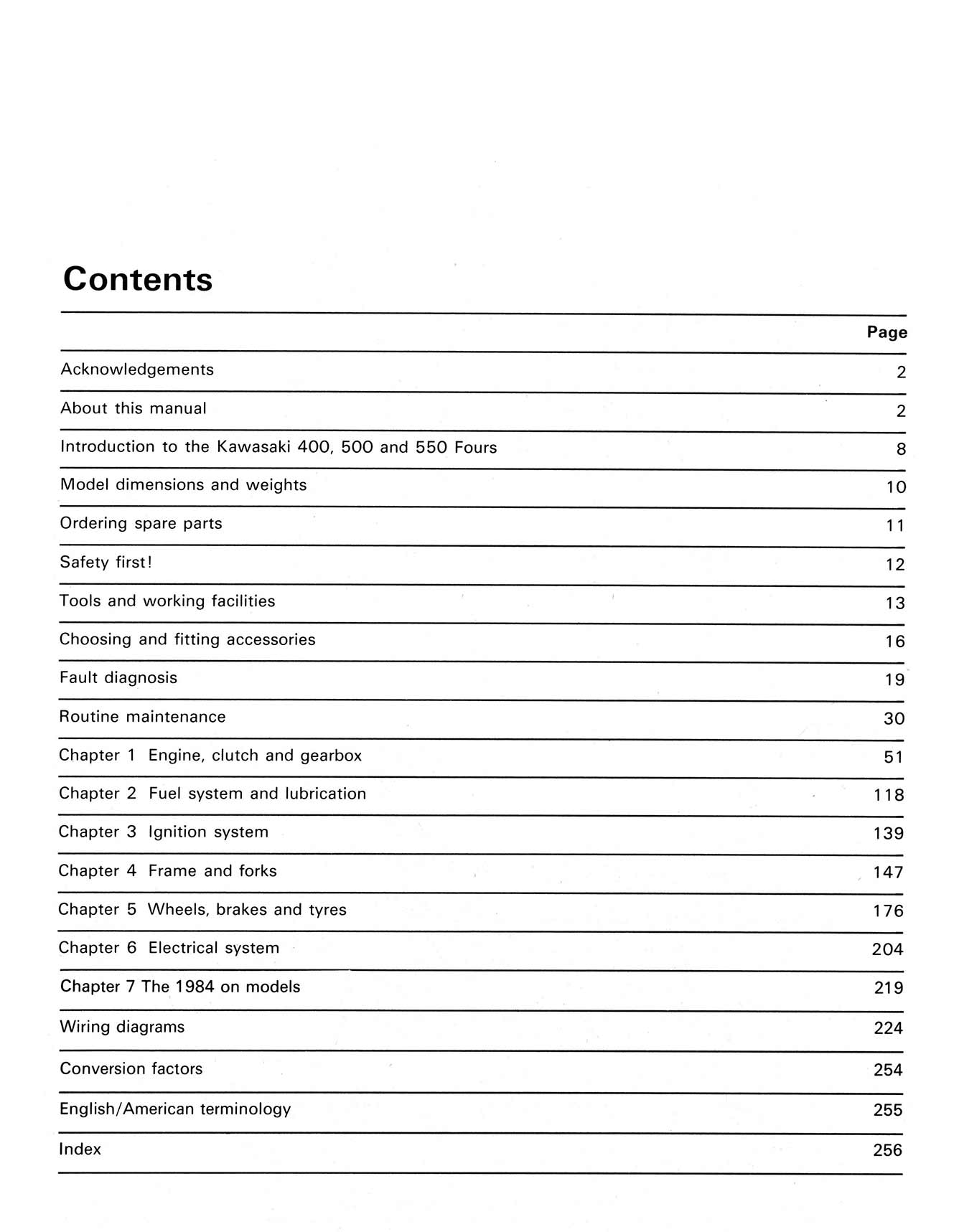 Kawasaki 400, 500 & 550 Fours (1979-1991) Haynes Repair Manual