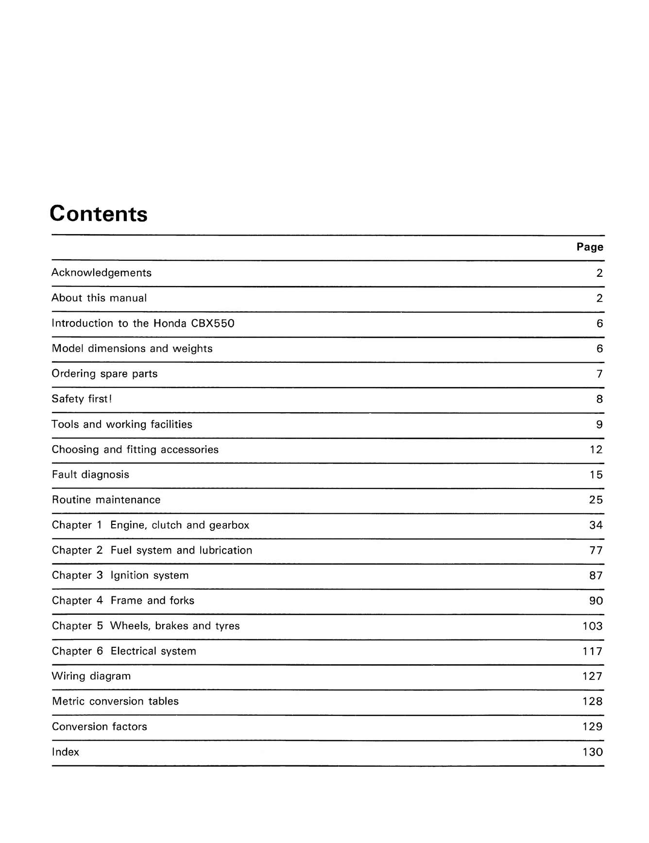 Honda CBX550 Four (1982-1986) Haynes Repair Manual