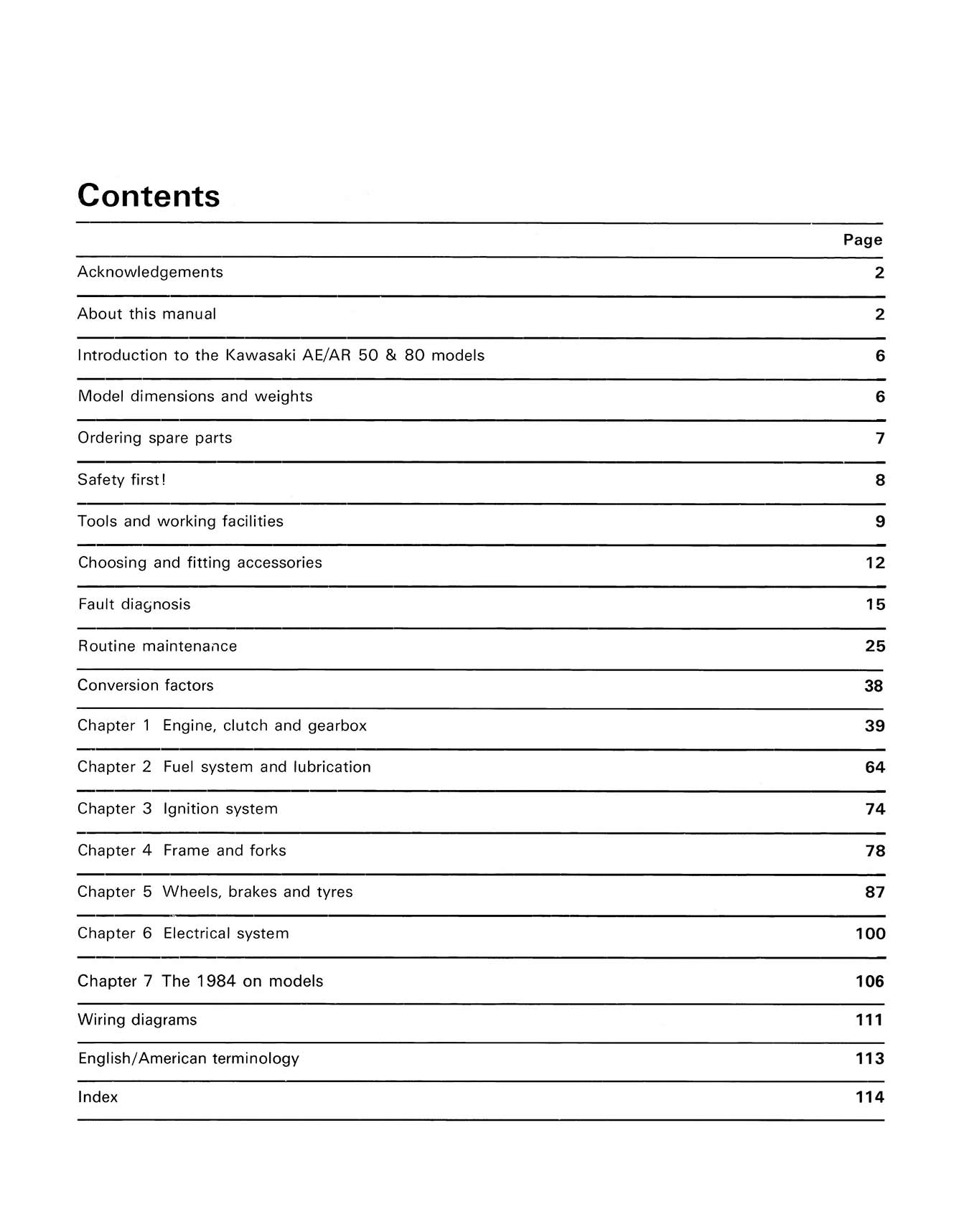 Kawasaki AE/AR 50 & 80 (1981-1995) Haynes Repair Manual