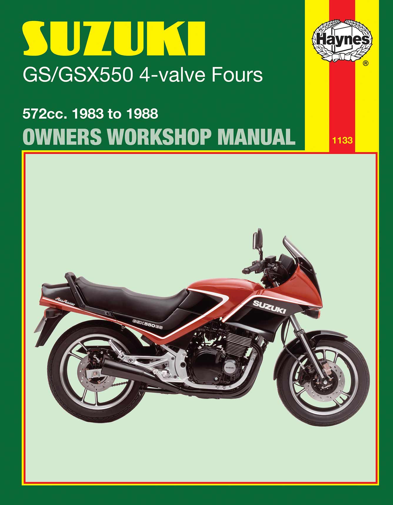 Suzuki GS/GSX550 4-valve Fours (1983-1988) Haynes Repair Manual Printed Book Front Cover