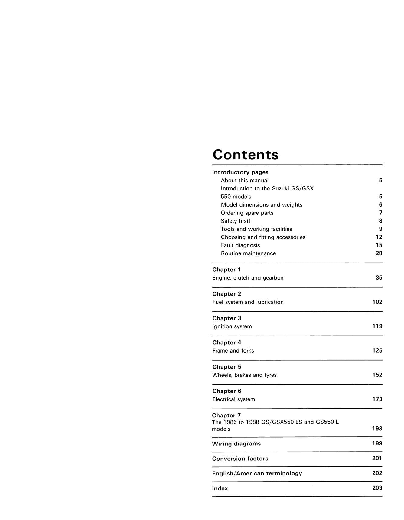 Suzuki GS/GSX550 4-valve Fours (1983-1988) Haynes Repair Manual